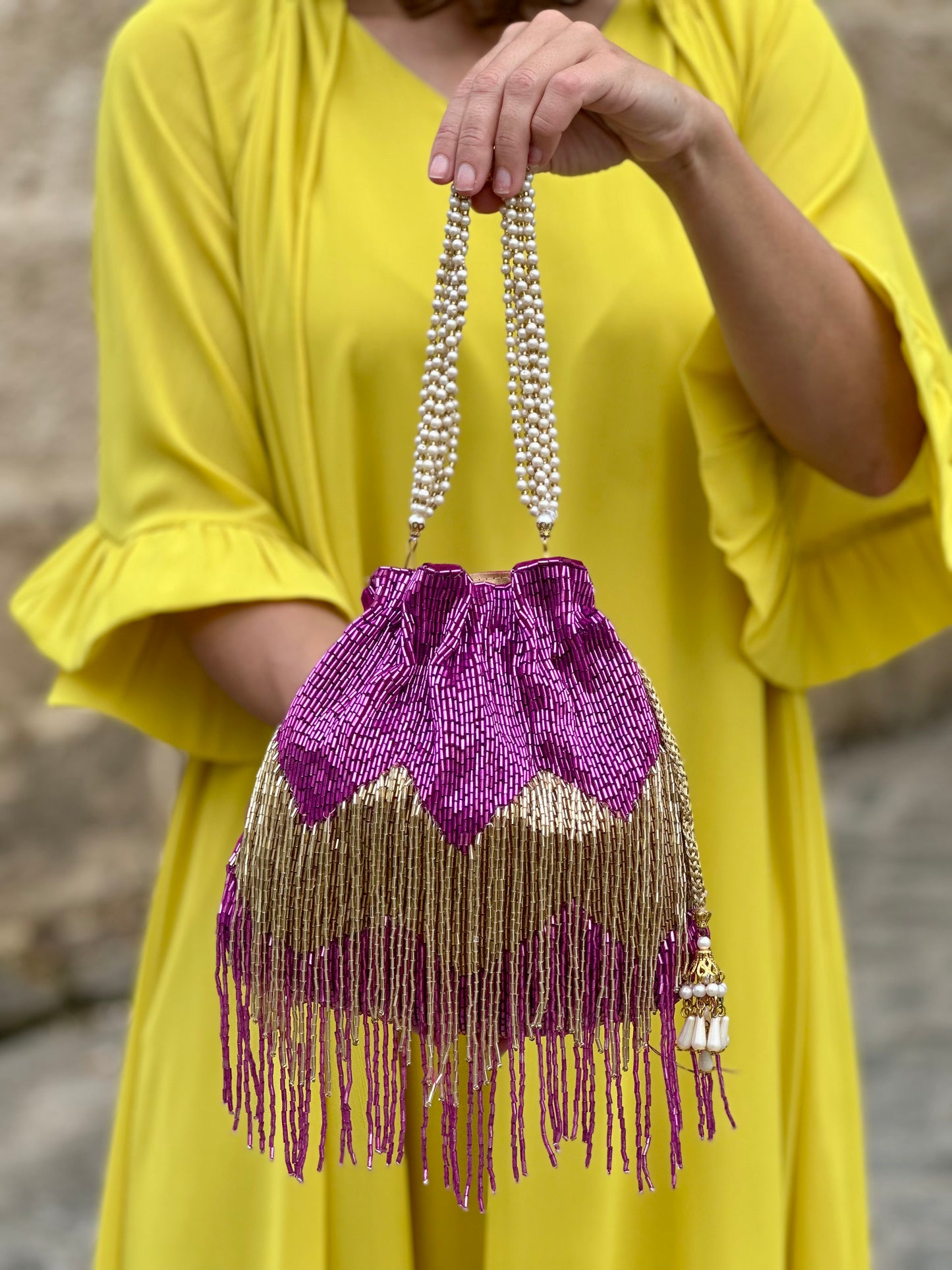 Limosnera Glam Buganvilla/Oro