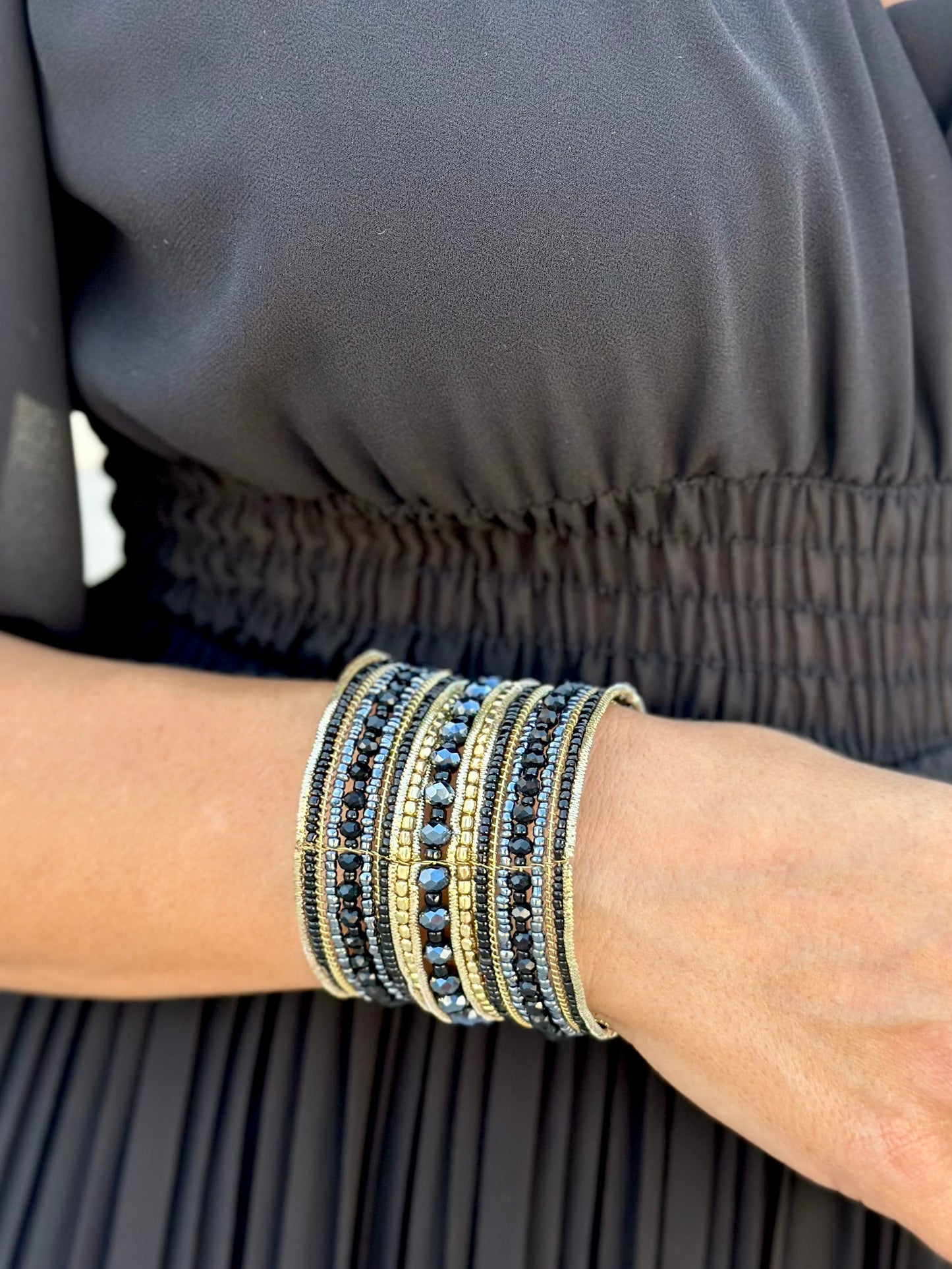 Pulsera Isadora Negra/Dorada