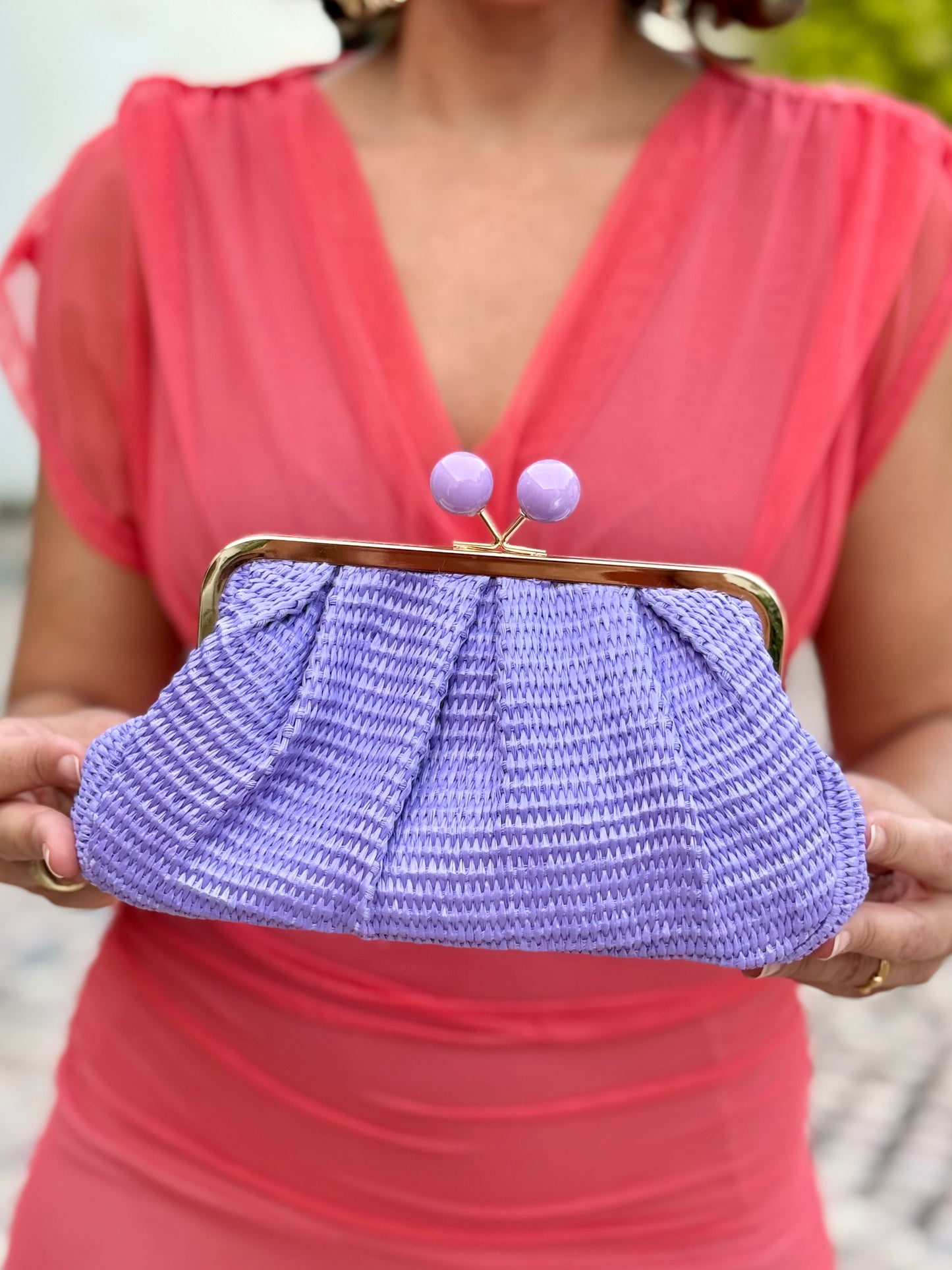 Bolso Mimbre Malva
