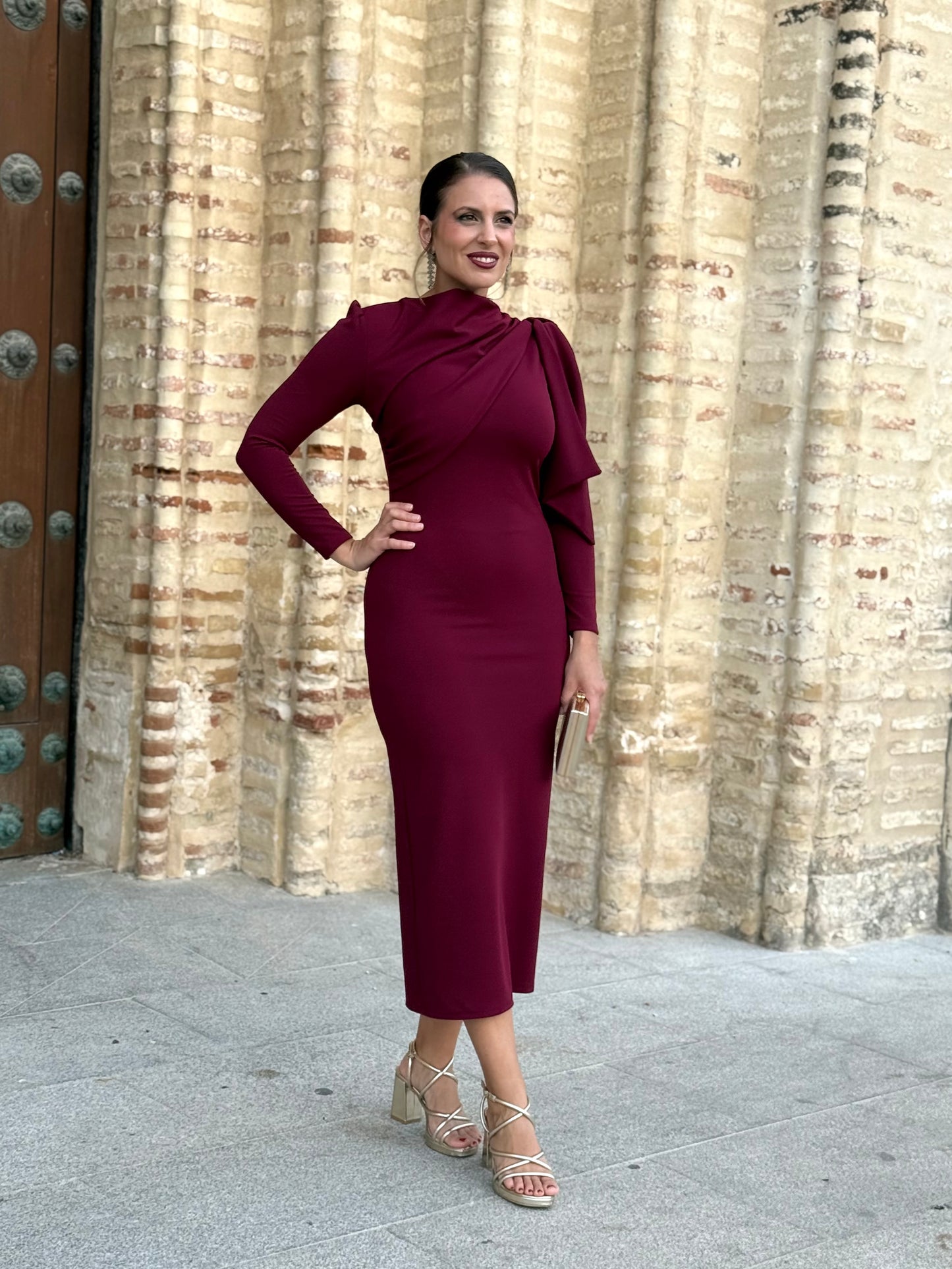 Vestido Lazo Burdeos