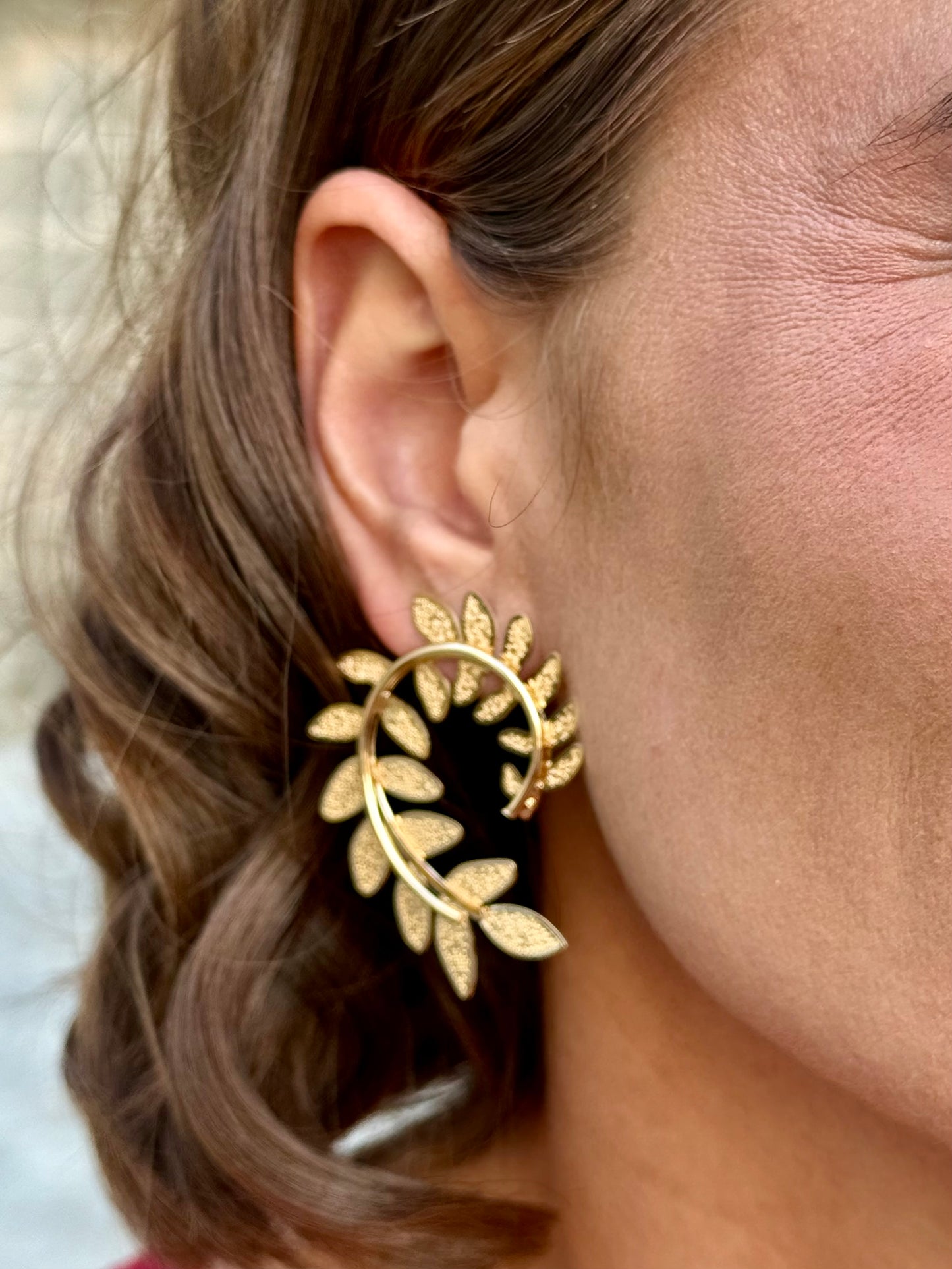Pendientes Hoja Dorado