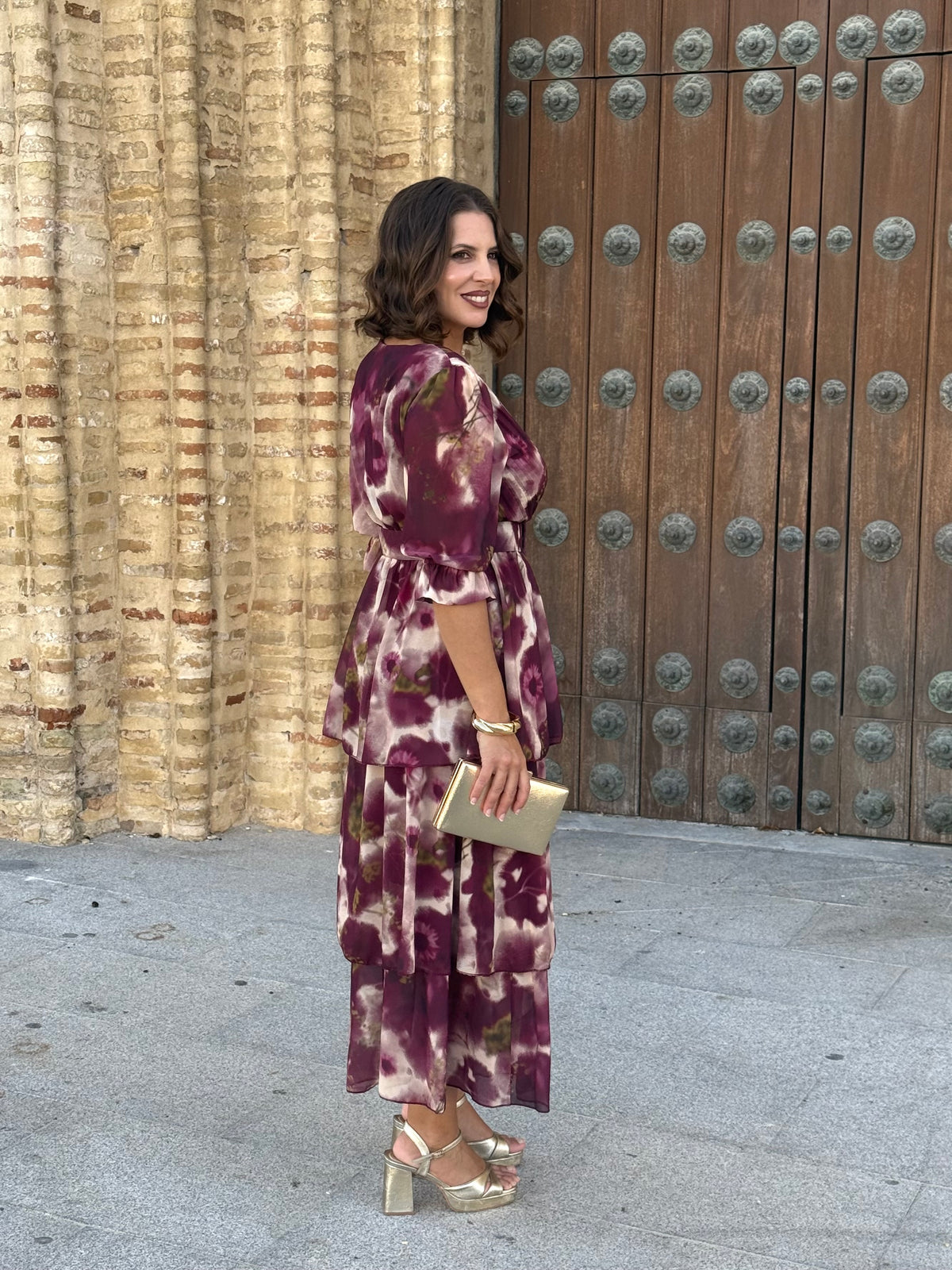 Vestido Capricho Burdeos