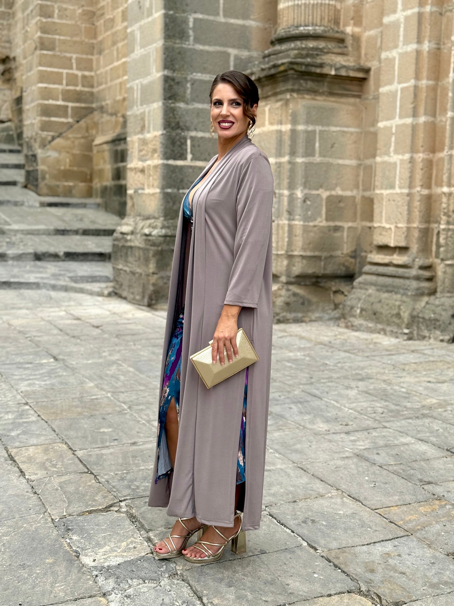 Kimono Punto de Seda Taupe