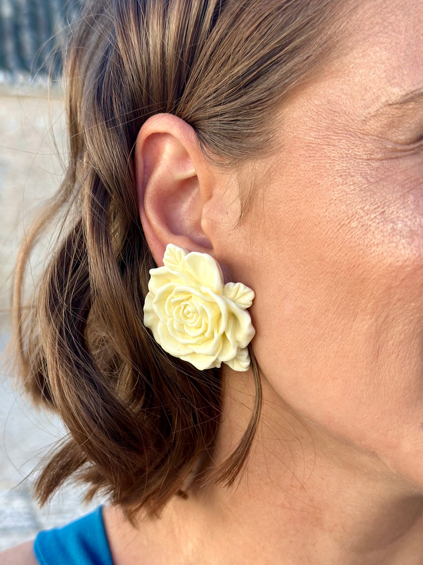 Pendientes Flora Blanco