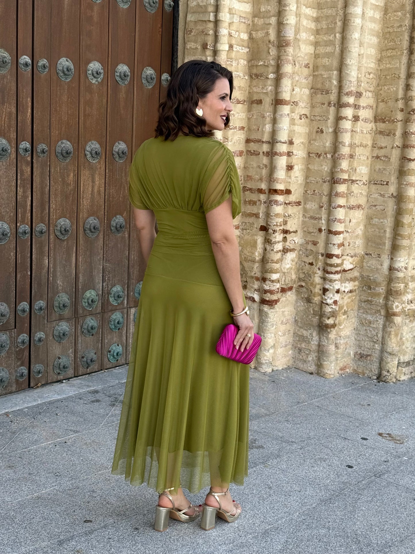 Vestido Graciela M/C Pistacho