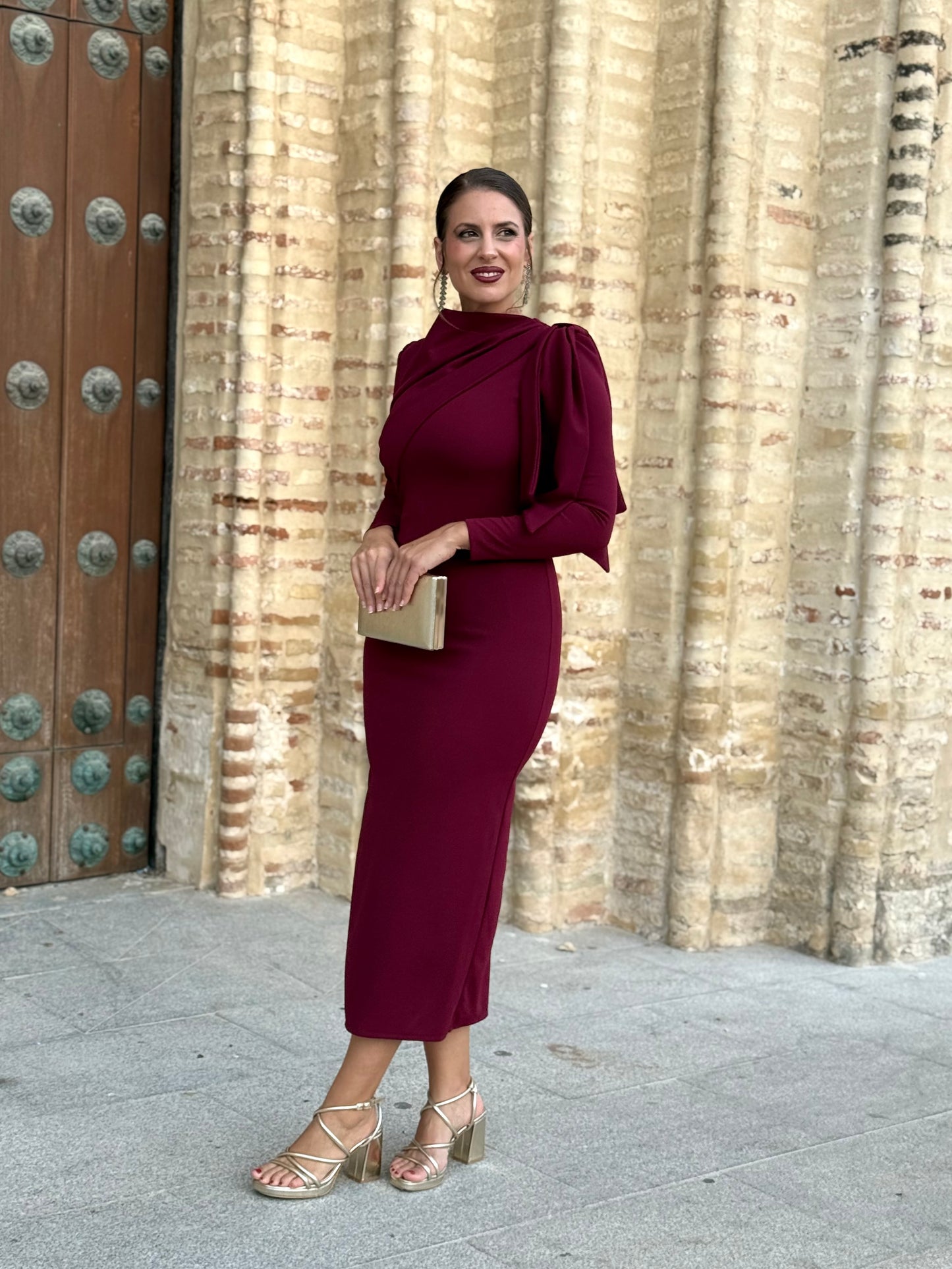 Vestido Lazo Burdeos