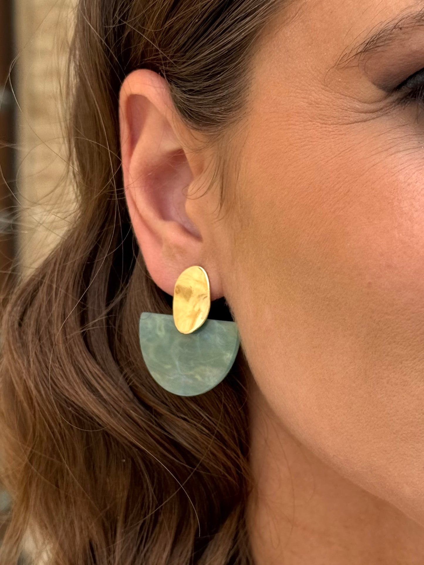 Pendientes Iceberg Verde Mar