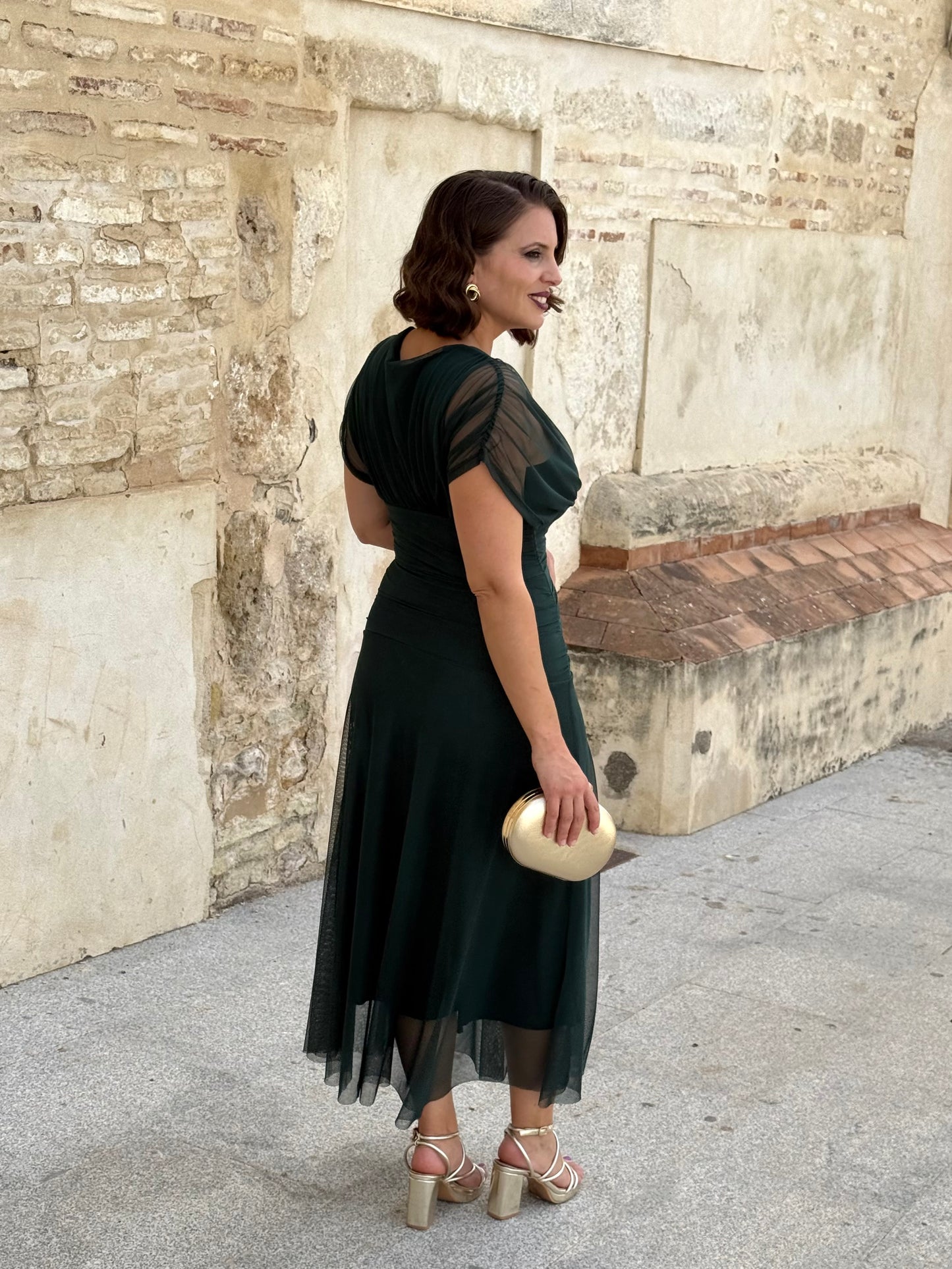 Vestido Graciela M/C Turquesa