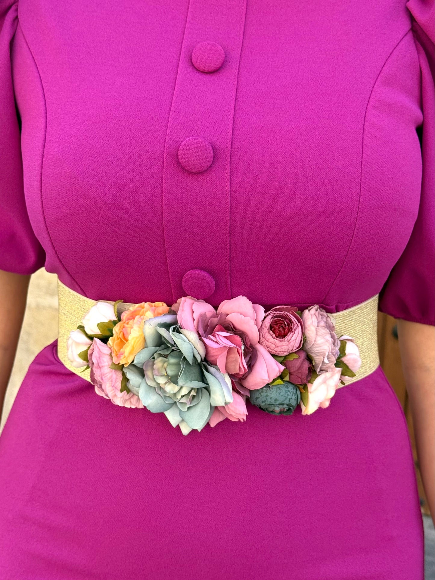 Cinturón Floral Dorado