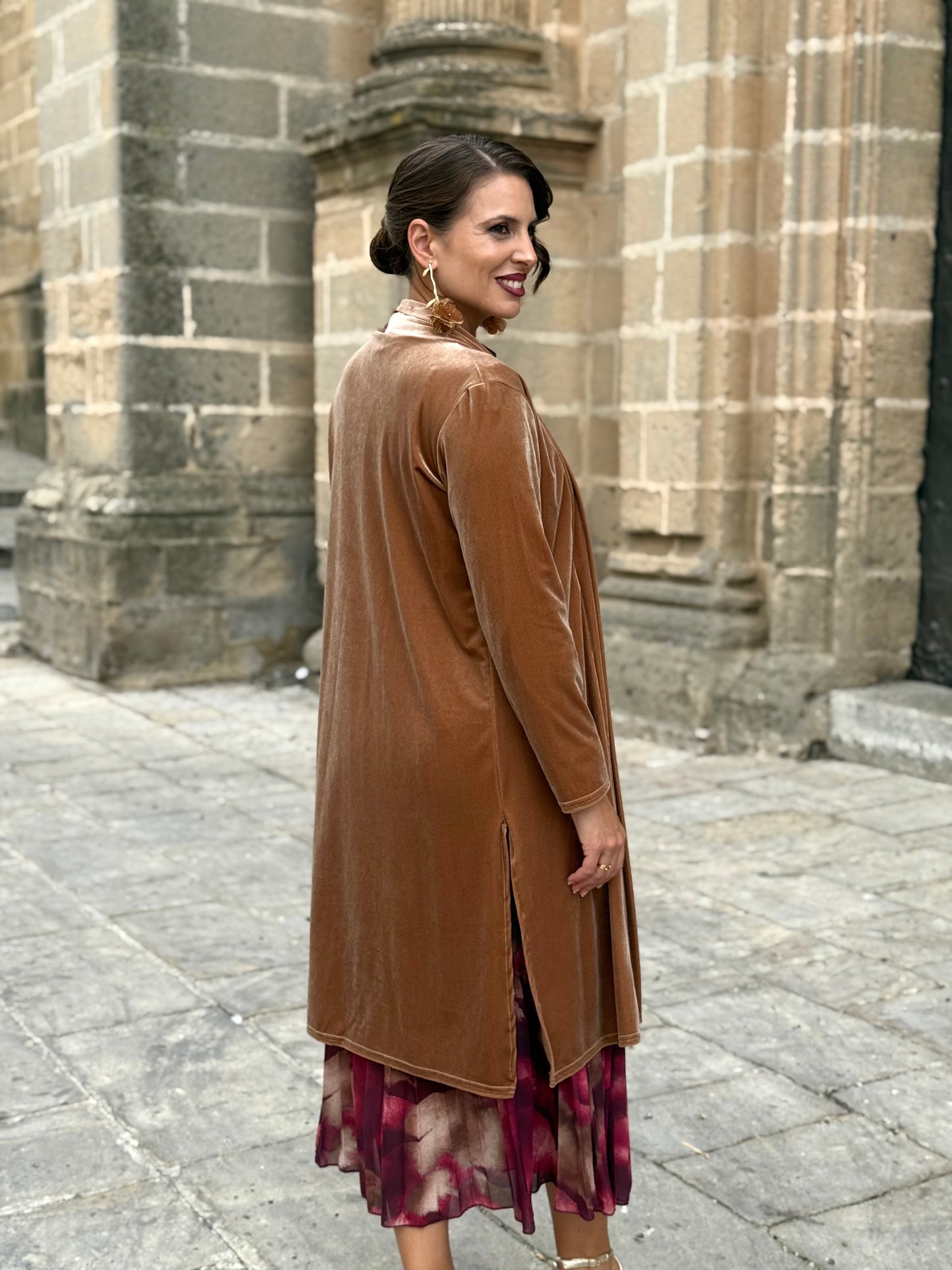 Kimono de Terciopelo Camel