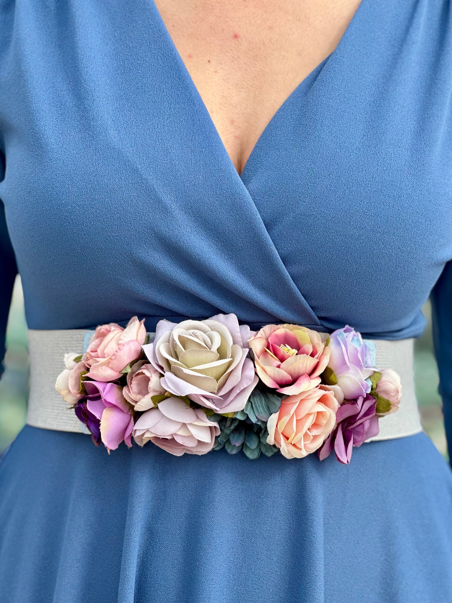 Cinturón Floral Plateado