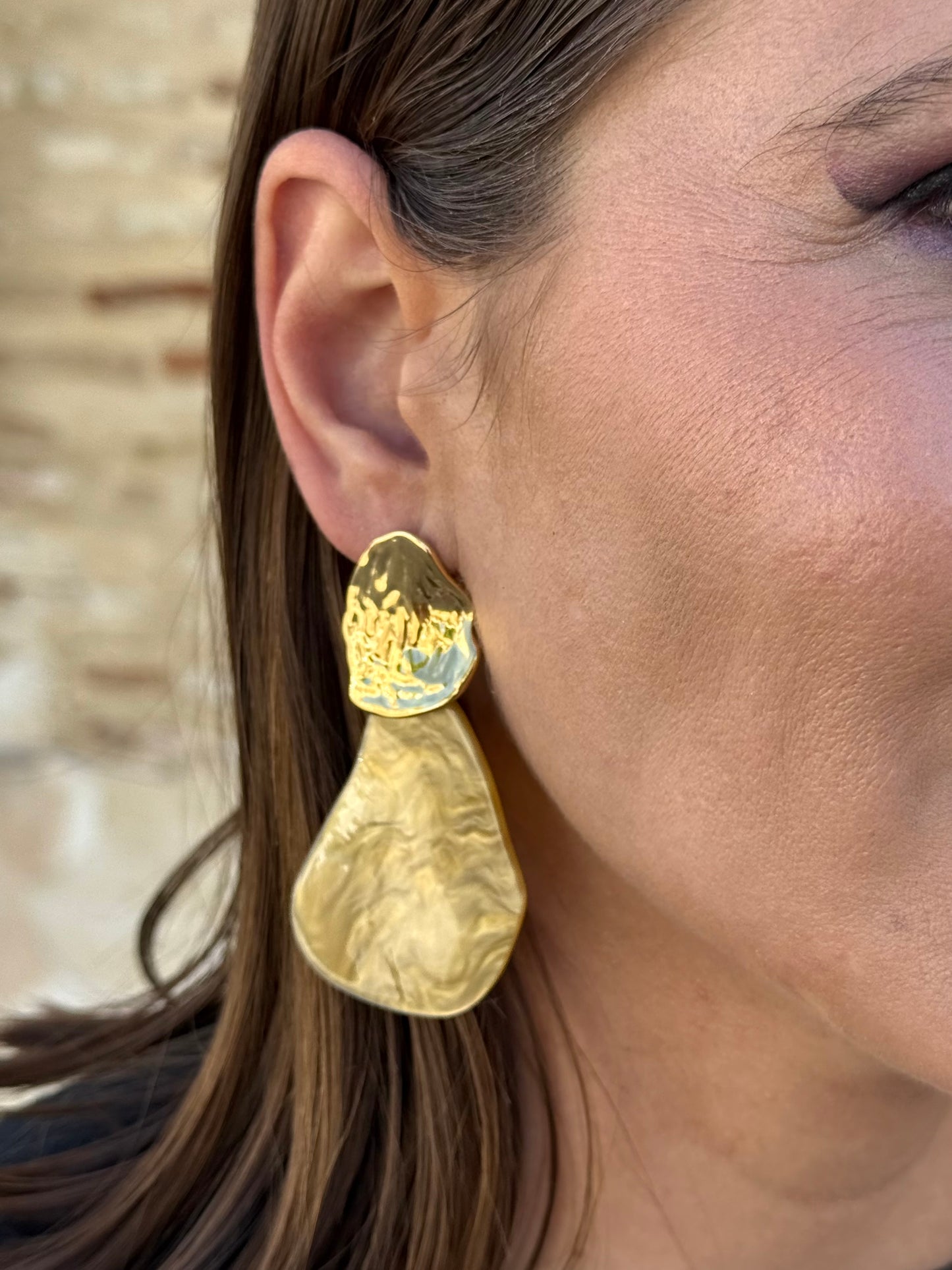 Pendientes Azahar Beige