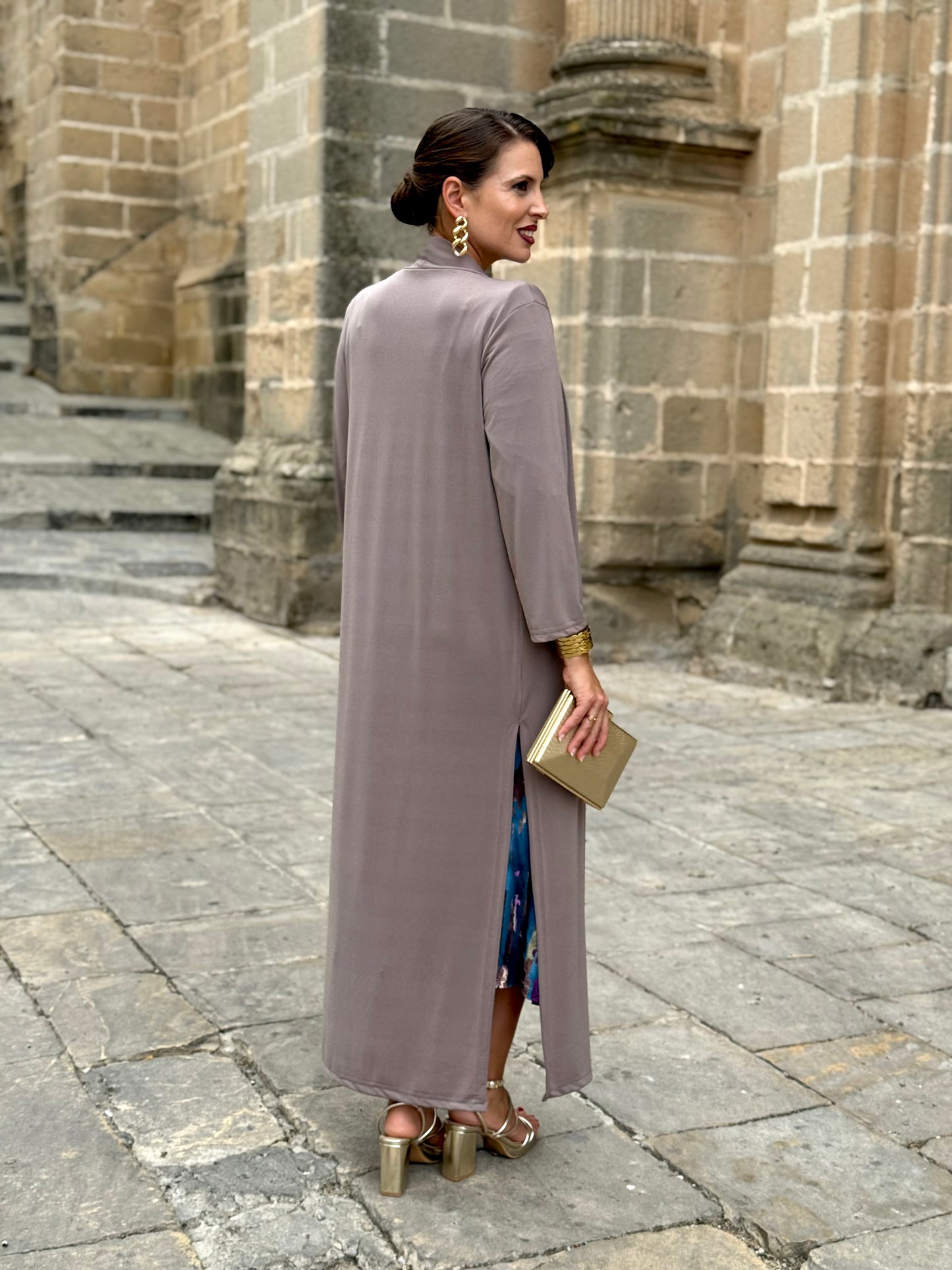 Kimono Punto de Seda Taupe