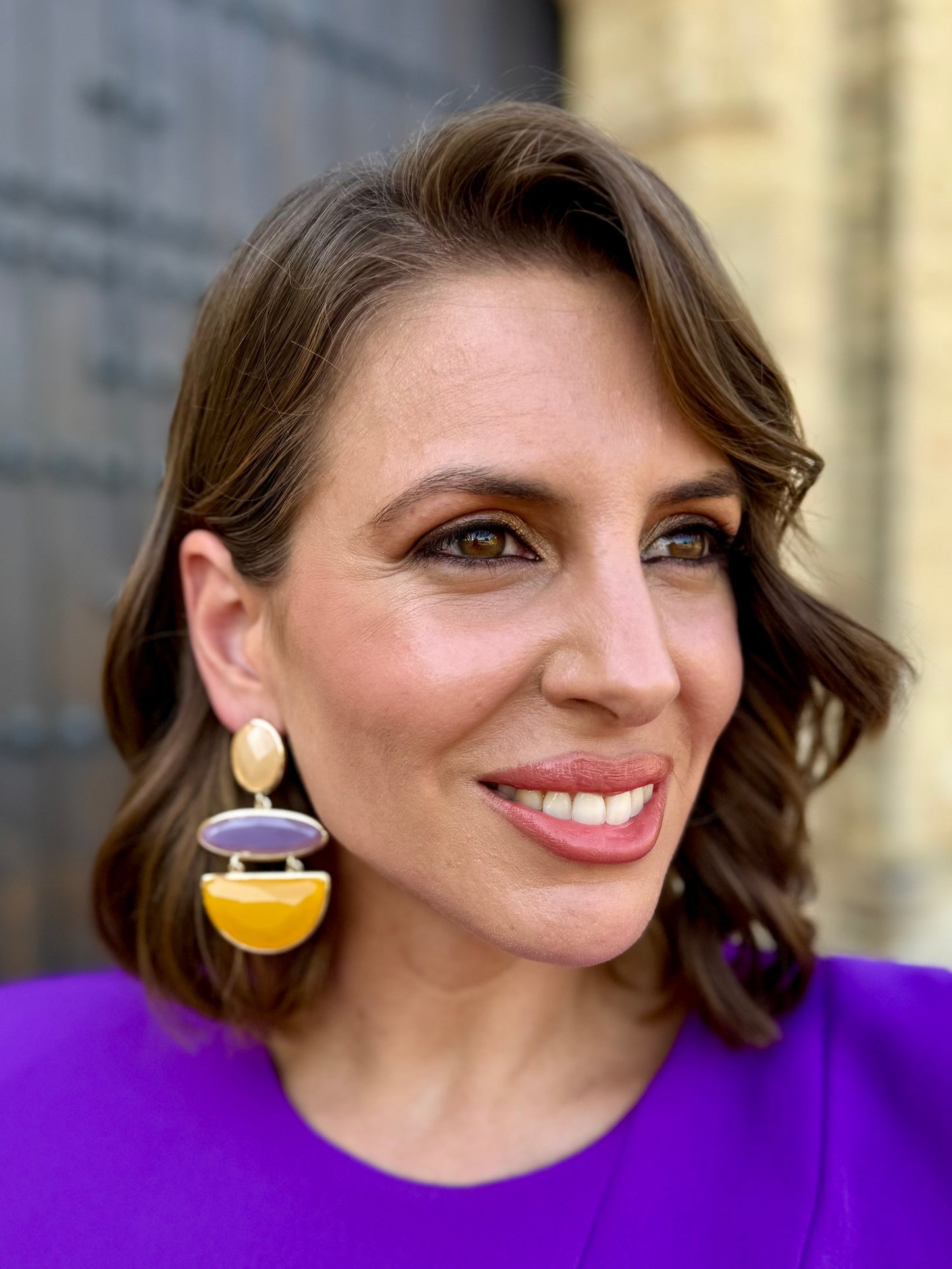 Pendientes Candamo Morado-Mostaza