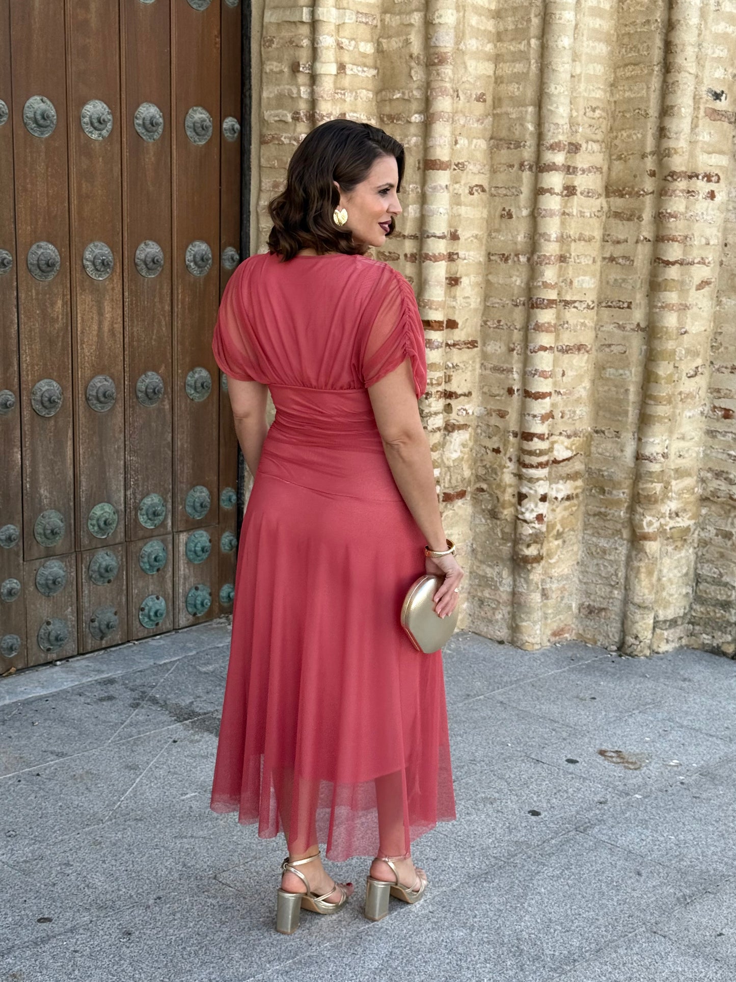 Vestido Graciela M/C Coral