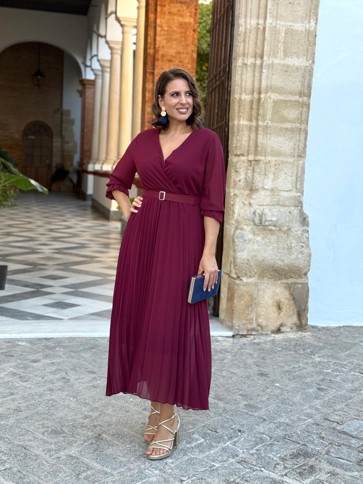 Vestido Harmonía Burdeos