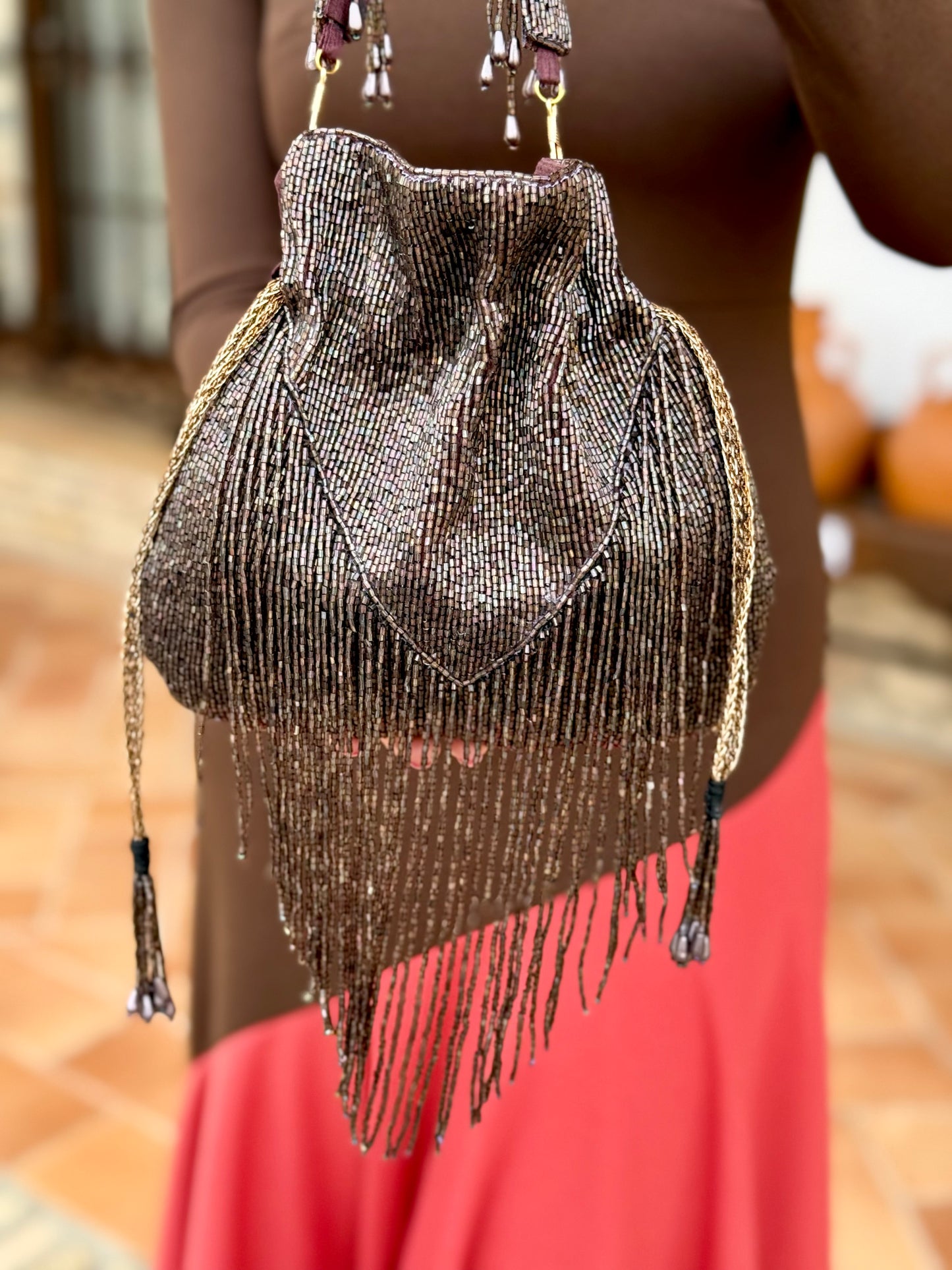 Limosnera Glam Marrón