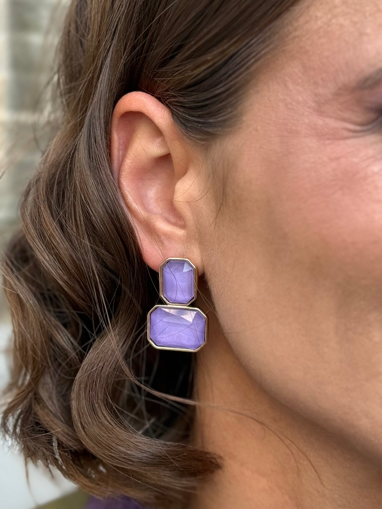 Pendientes Luna Malva