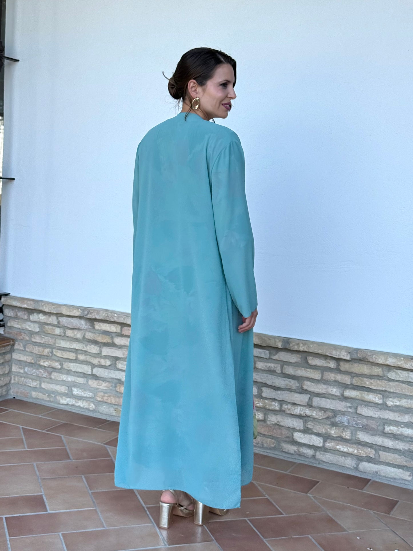 Kimono de Gasa Agua Marina