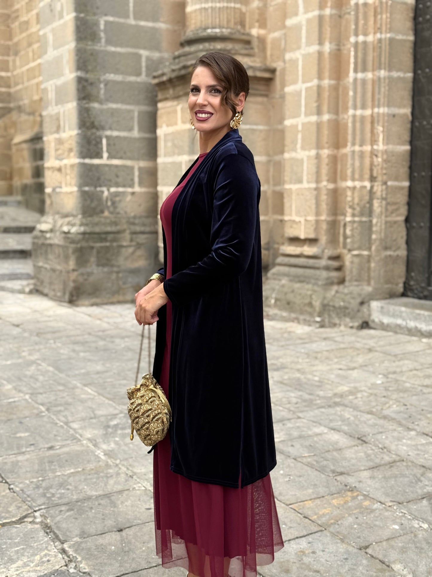 Kimono de Terciopelo Marino