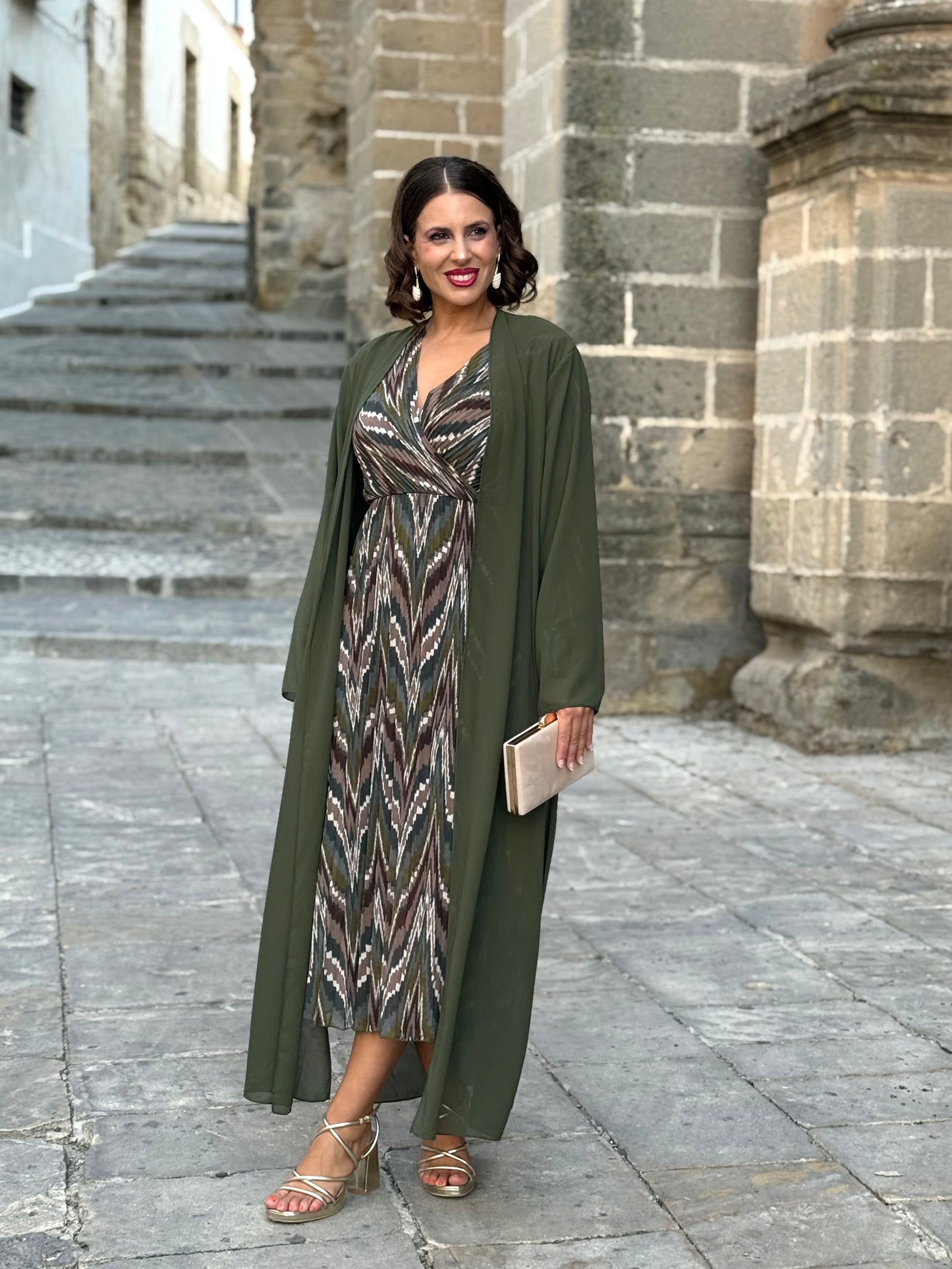 Kimono de Gasa Kaki