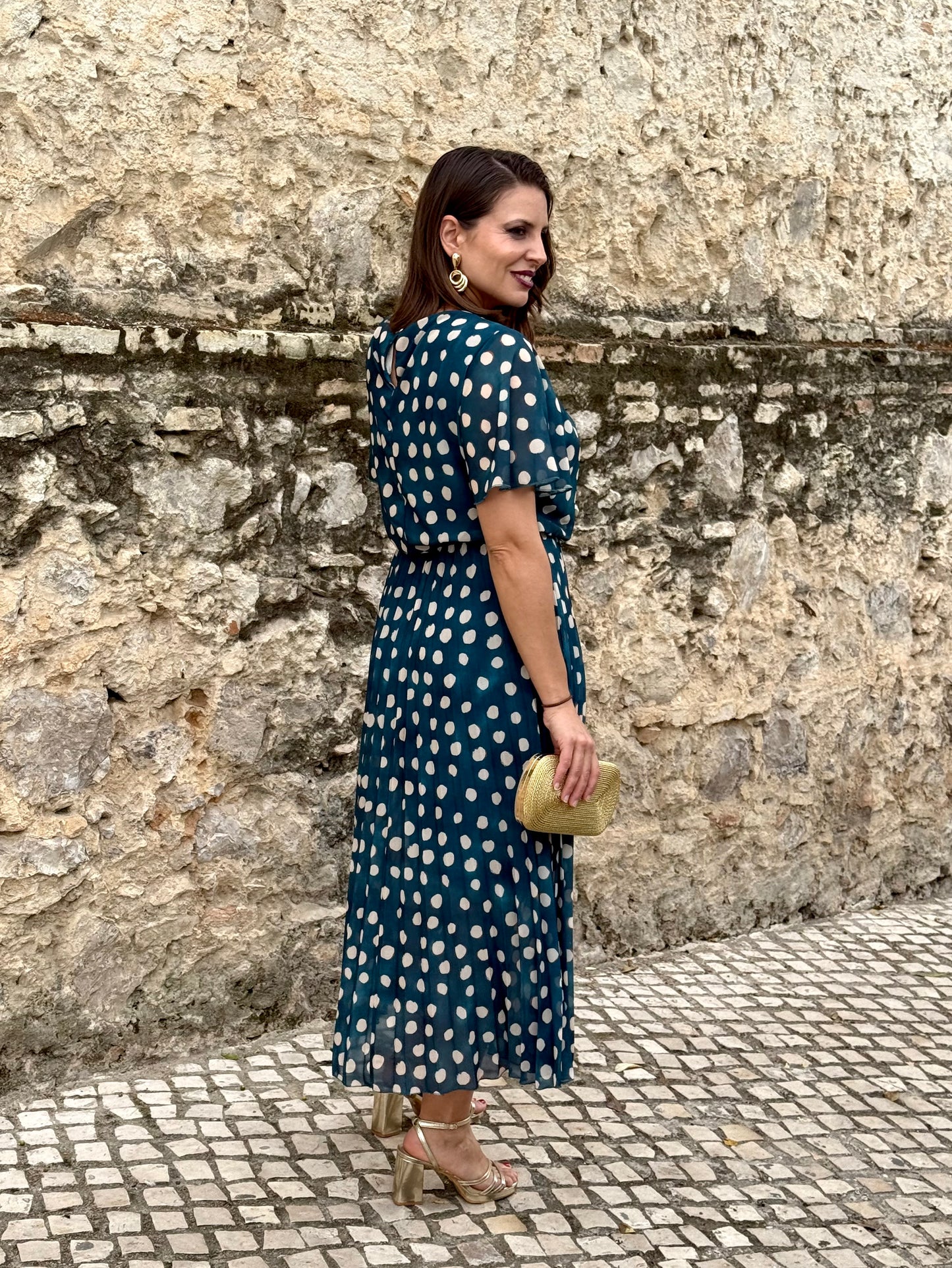 Vestido Bruma Lunar Petróleo