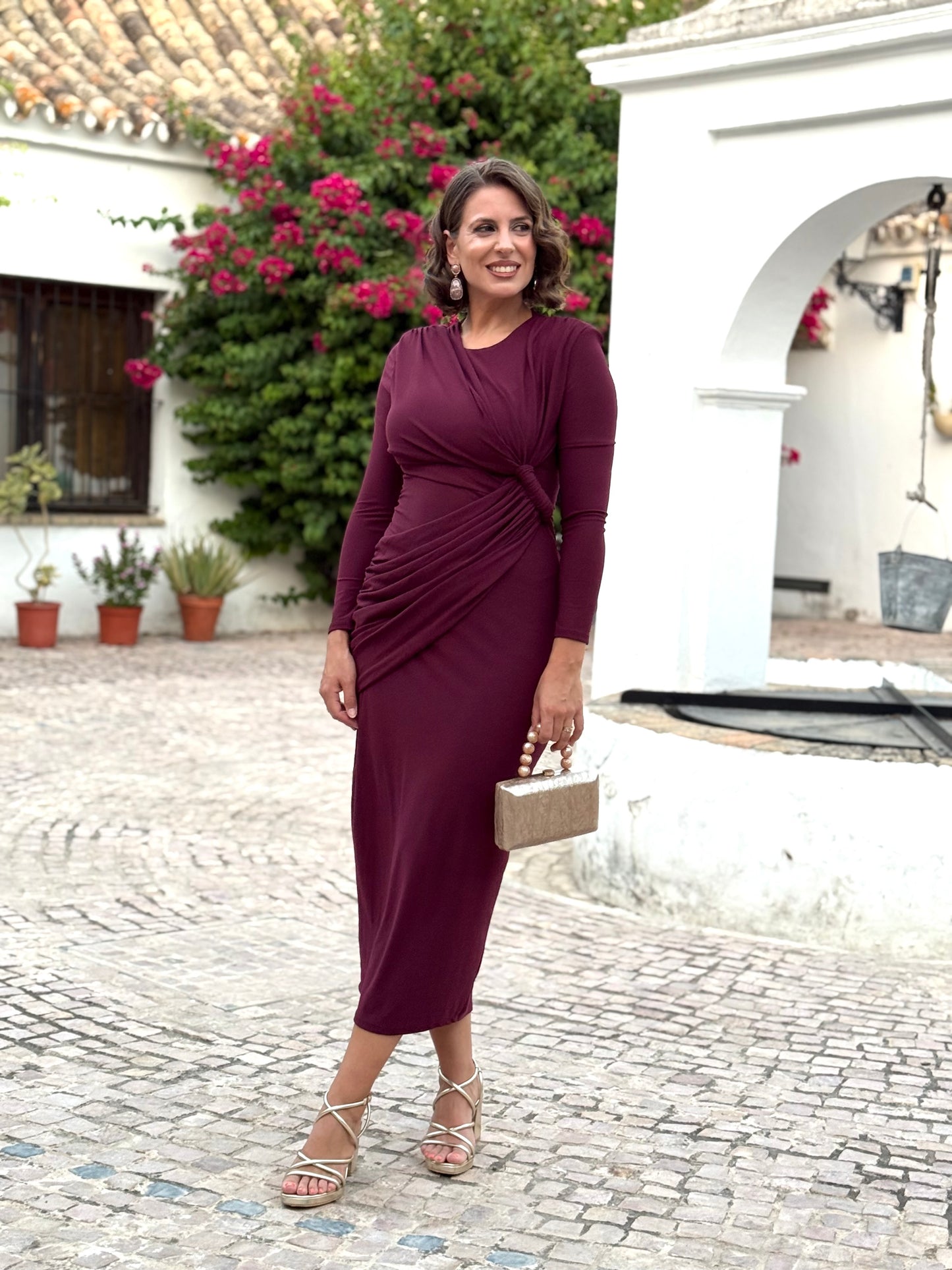 Vestido Cayetana Burdeos