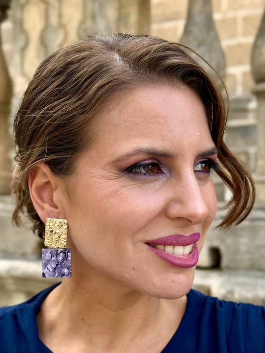 Pendientes Dalia Morado