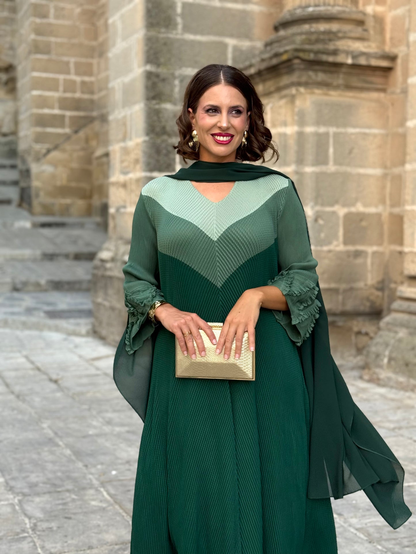 Capa de Gasa Verde Botella