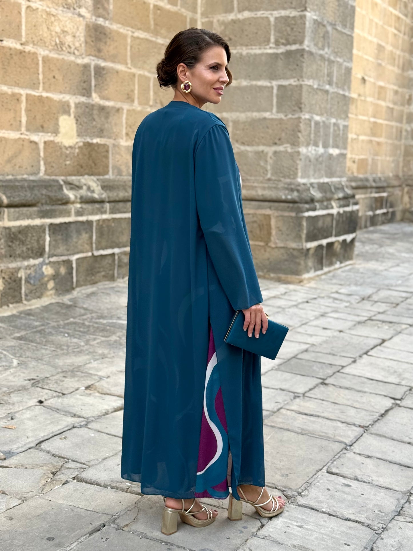 Kimono de Gasa Petróleo