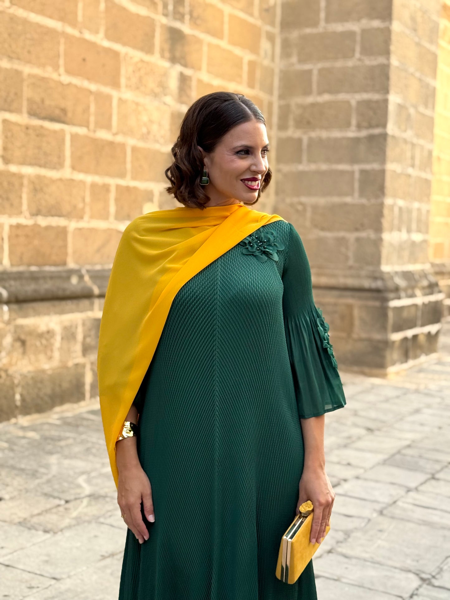 Capa de gasa amarillo