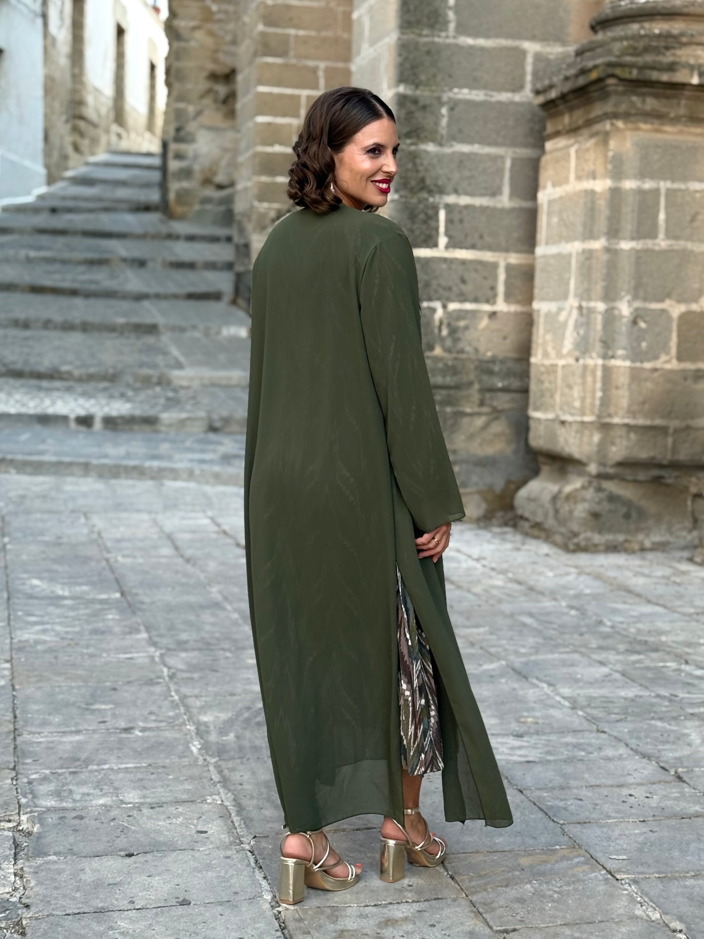 Kimono de Gasa Kaki