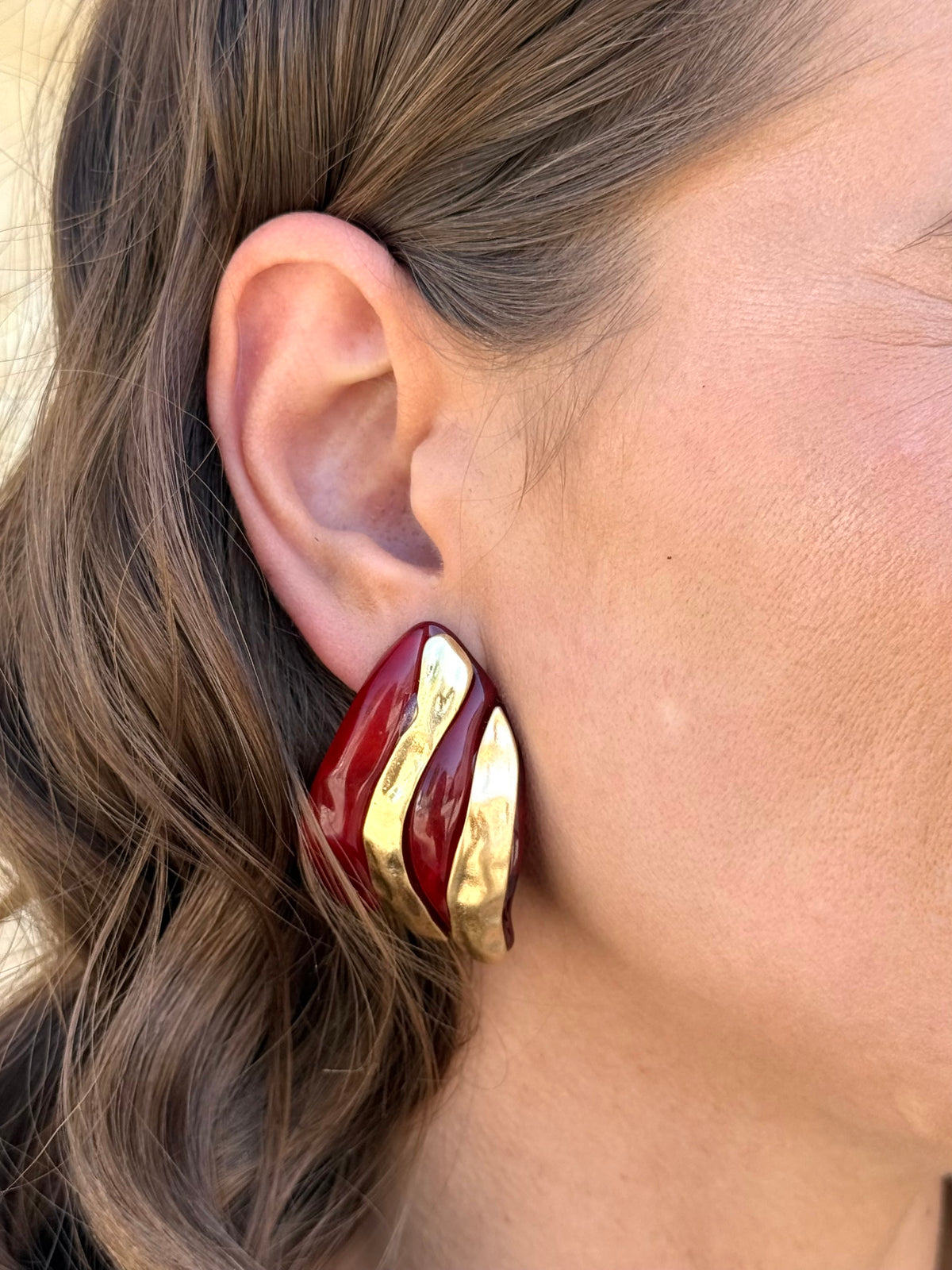 Pendientes Lusiana Burdeos