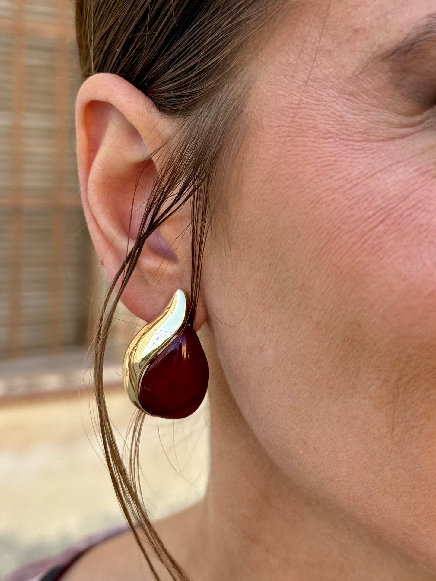 Pendientes Silueta Burdeos