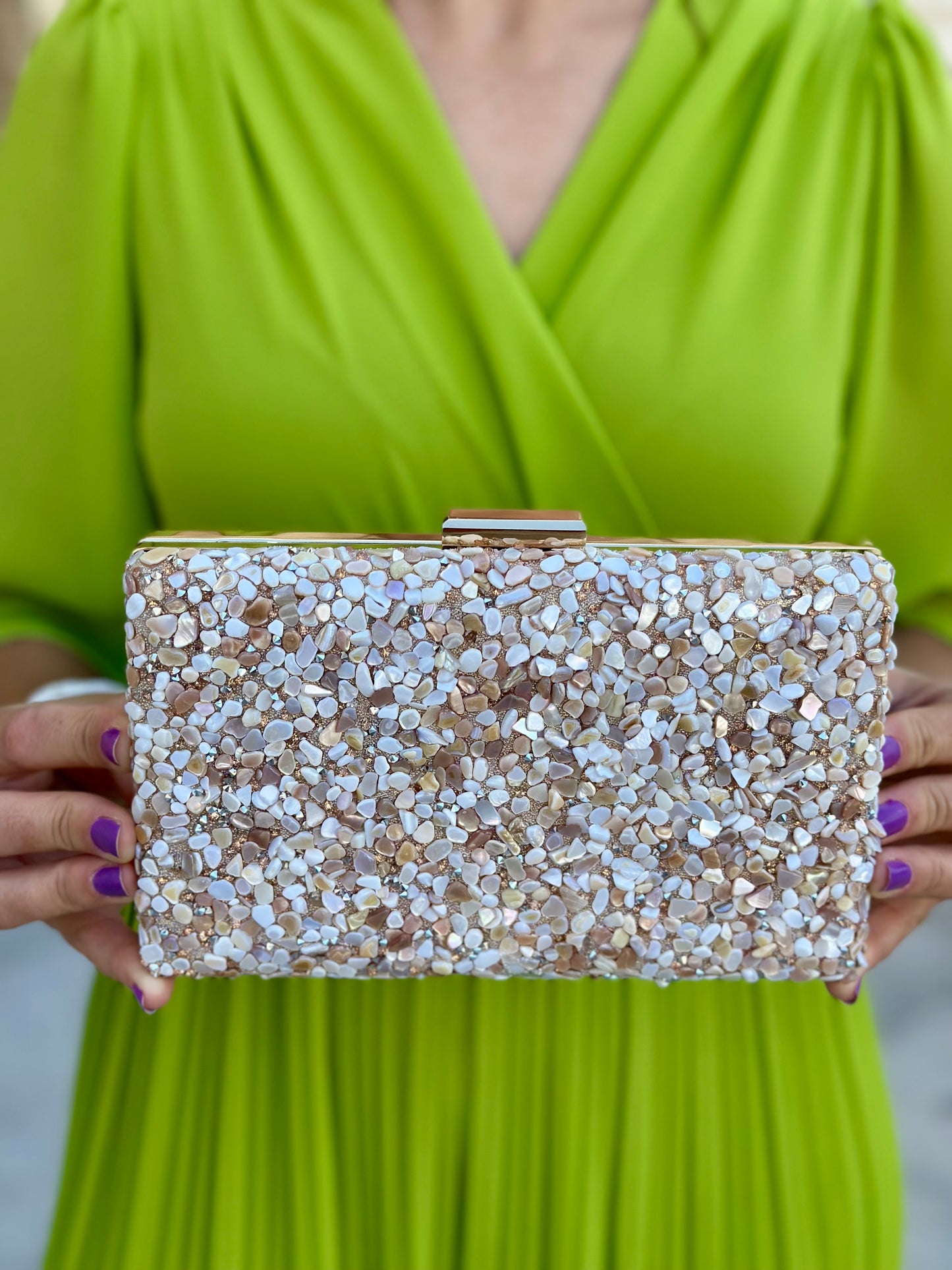 Bolso Piedras Beige
