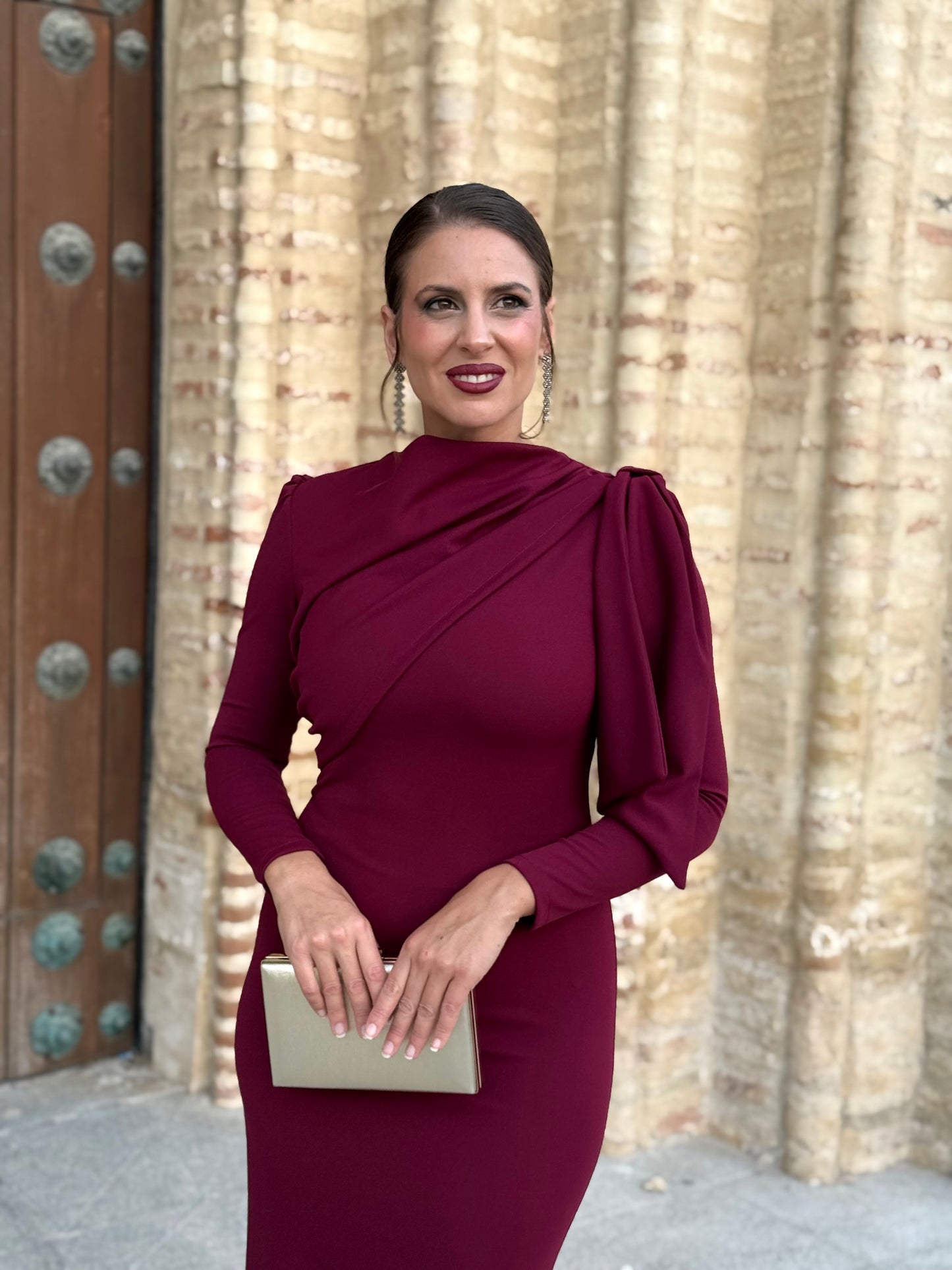 Vestido Lazo Burdeos