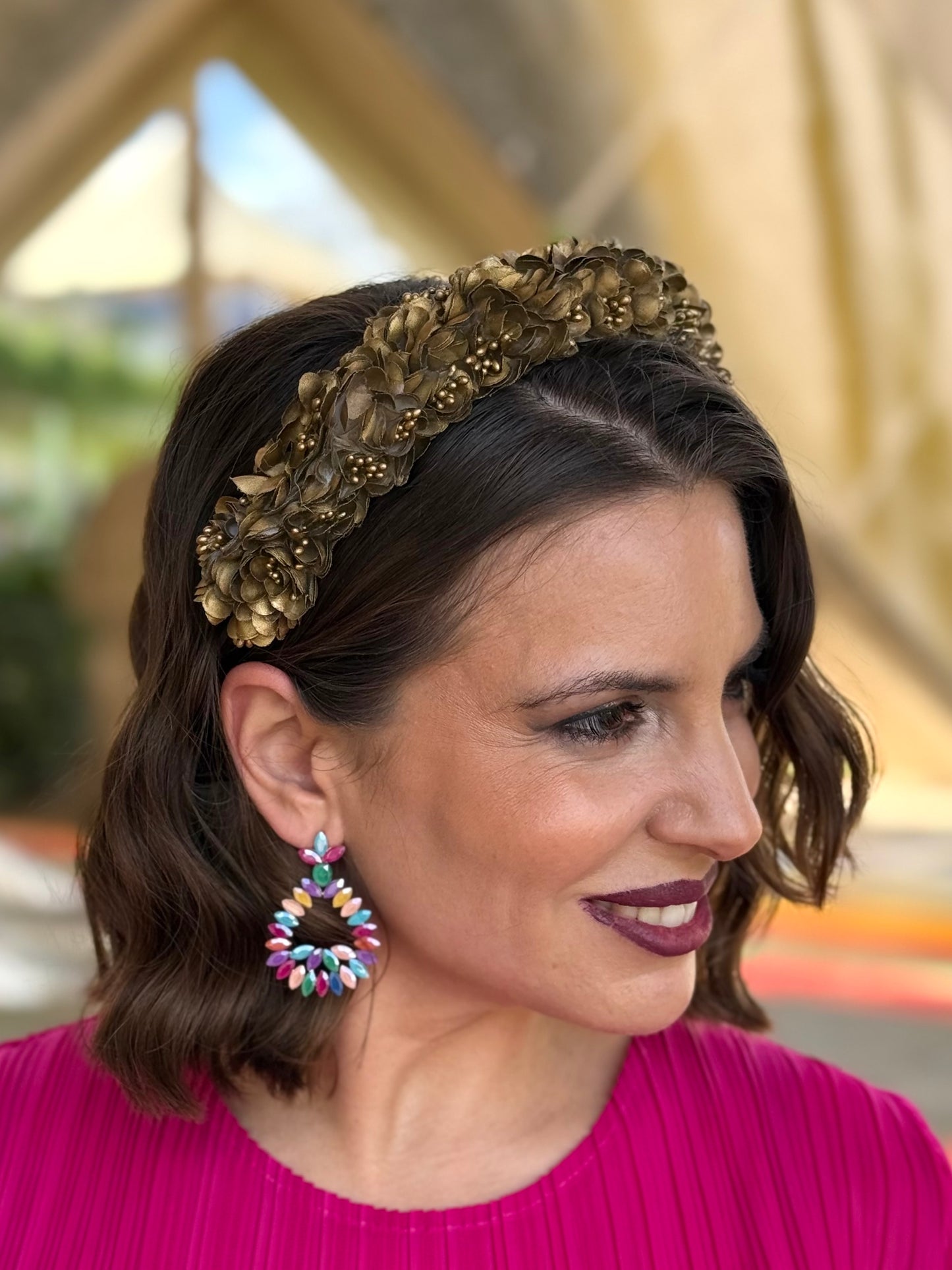 Diadema Floral Dorada