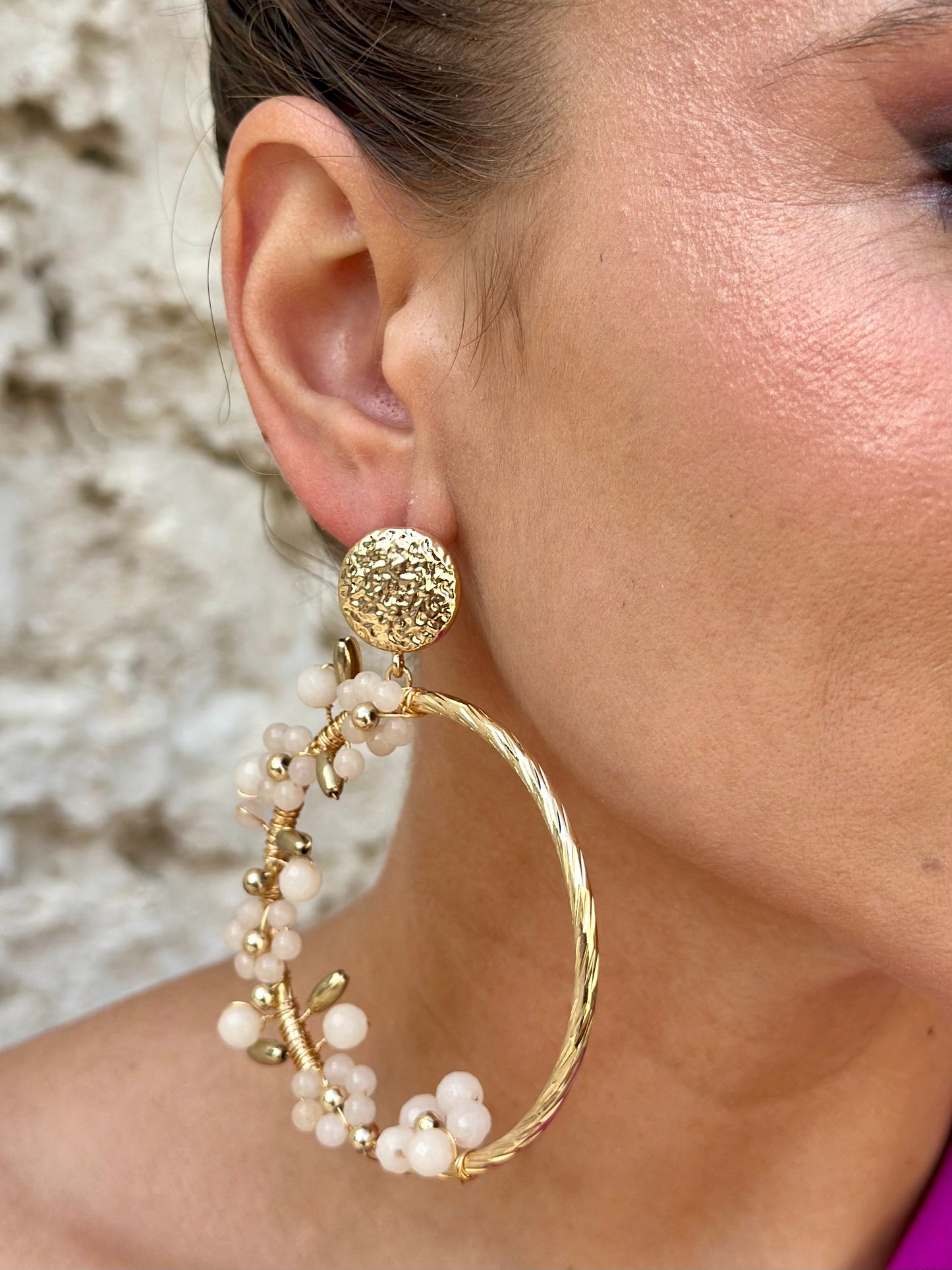 Pendientes Jazmín Beige