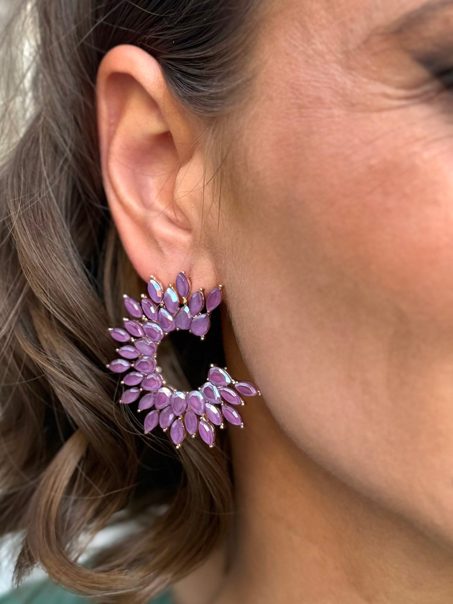 Pendientes Rosaura Morado