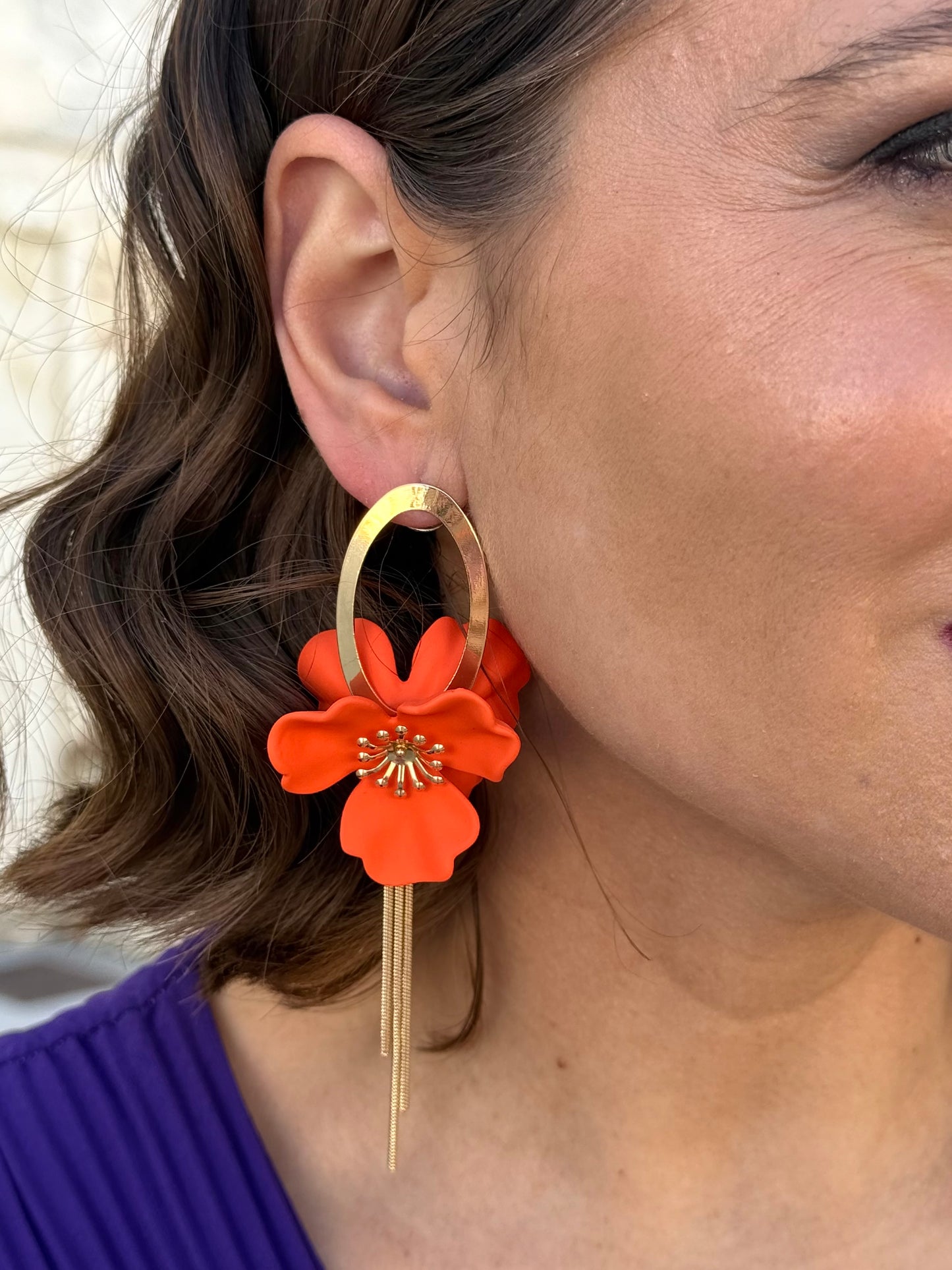 Pendientes Flor Naranja
