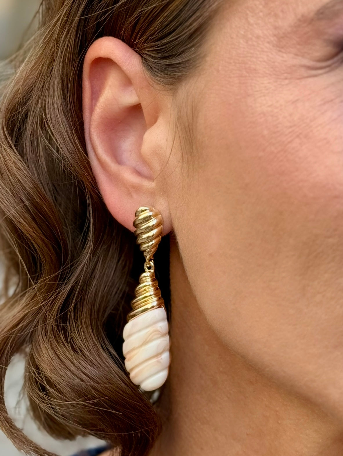 Pendientes Rota Beige
