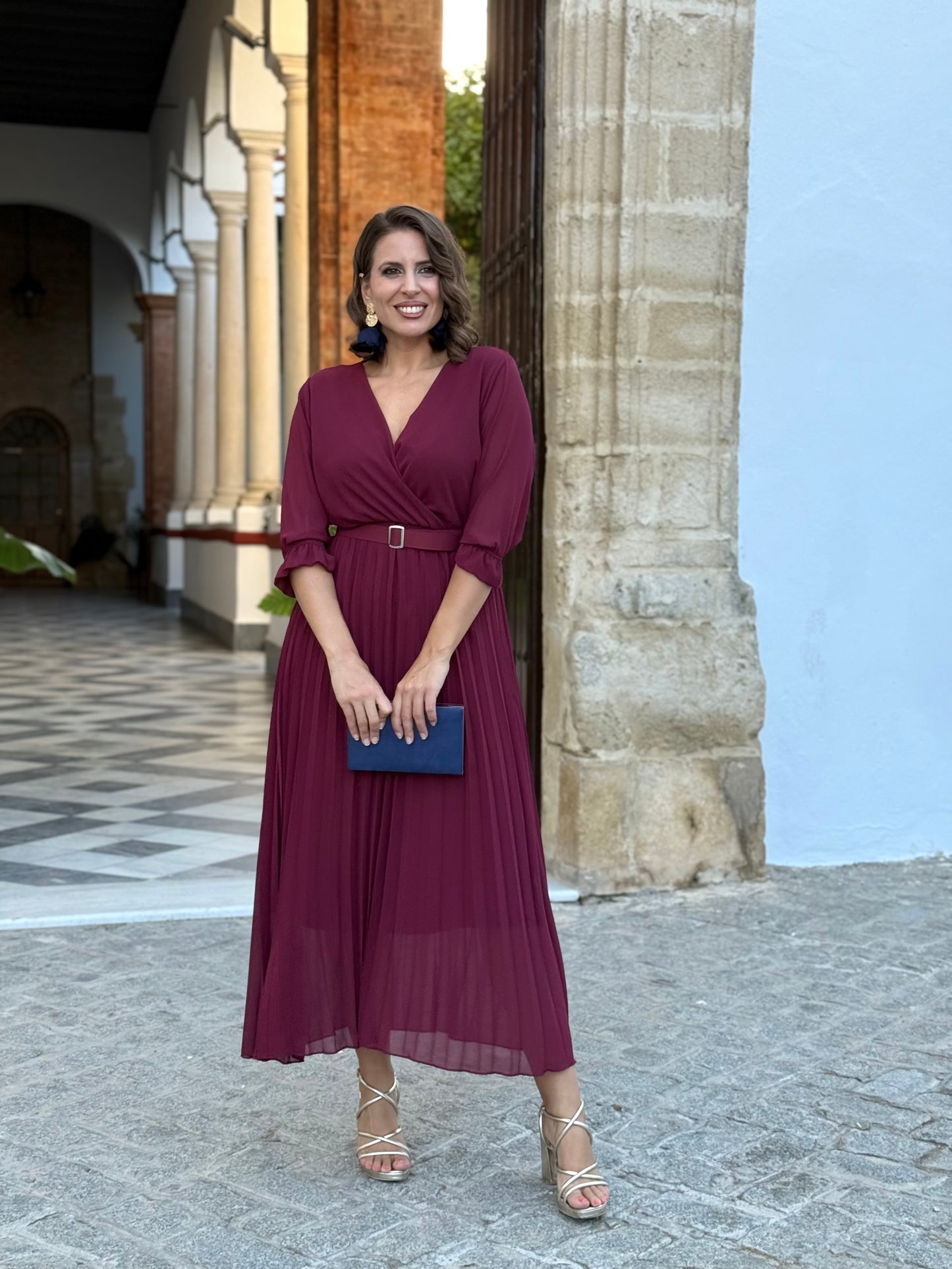 Vestido Harmonía Burdeos