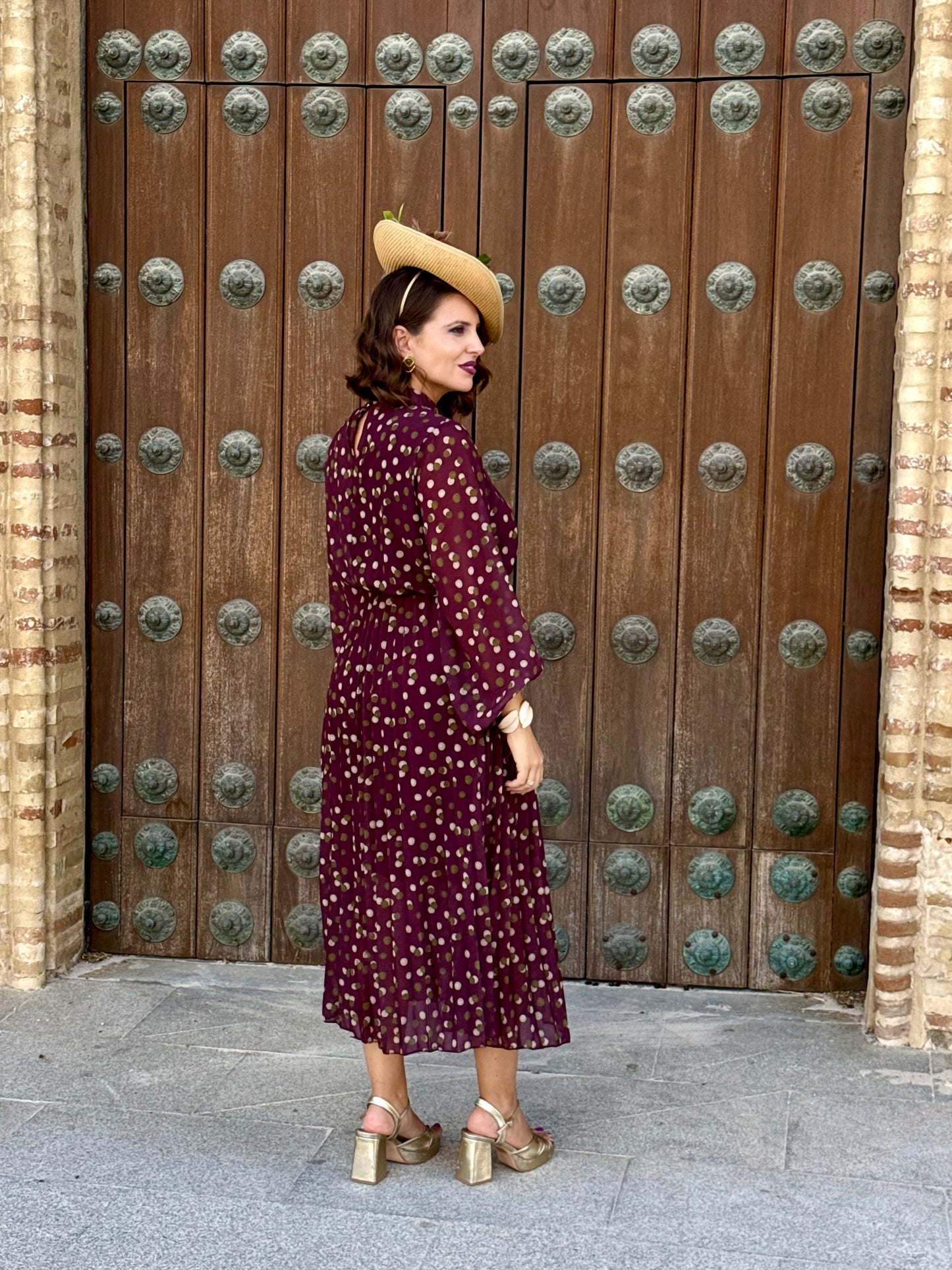 Vestido Julieta Estampado Vino