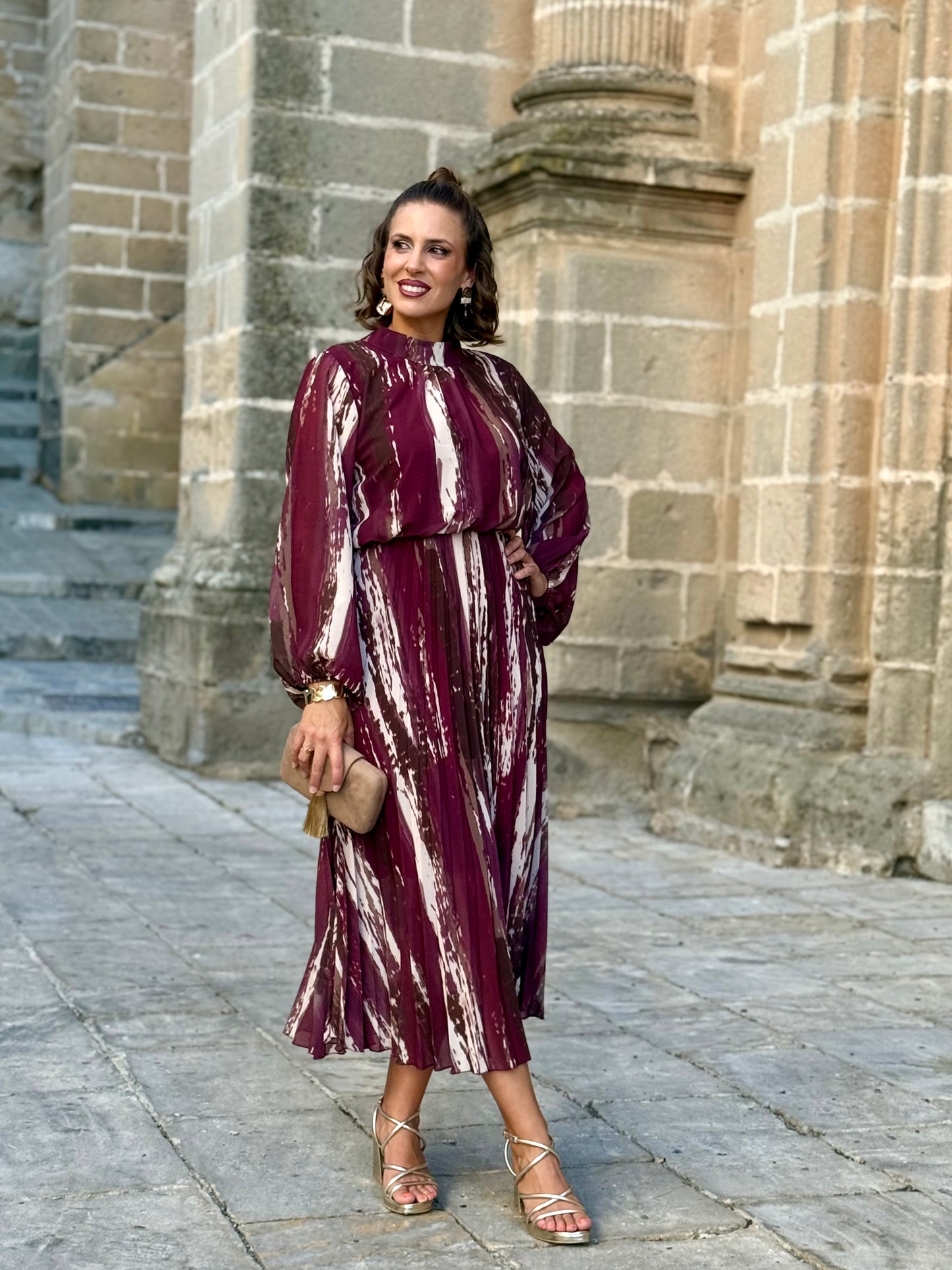 Vestido Granada Burdeos