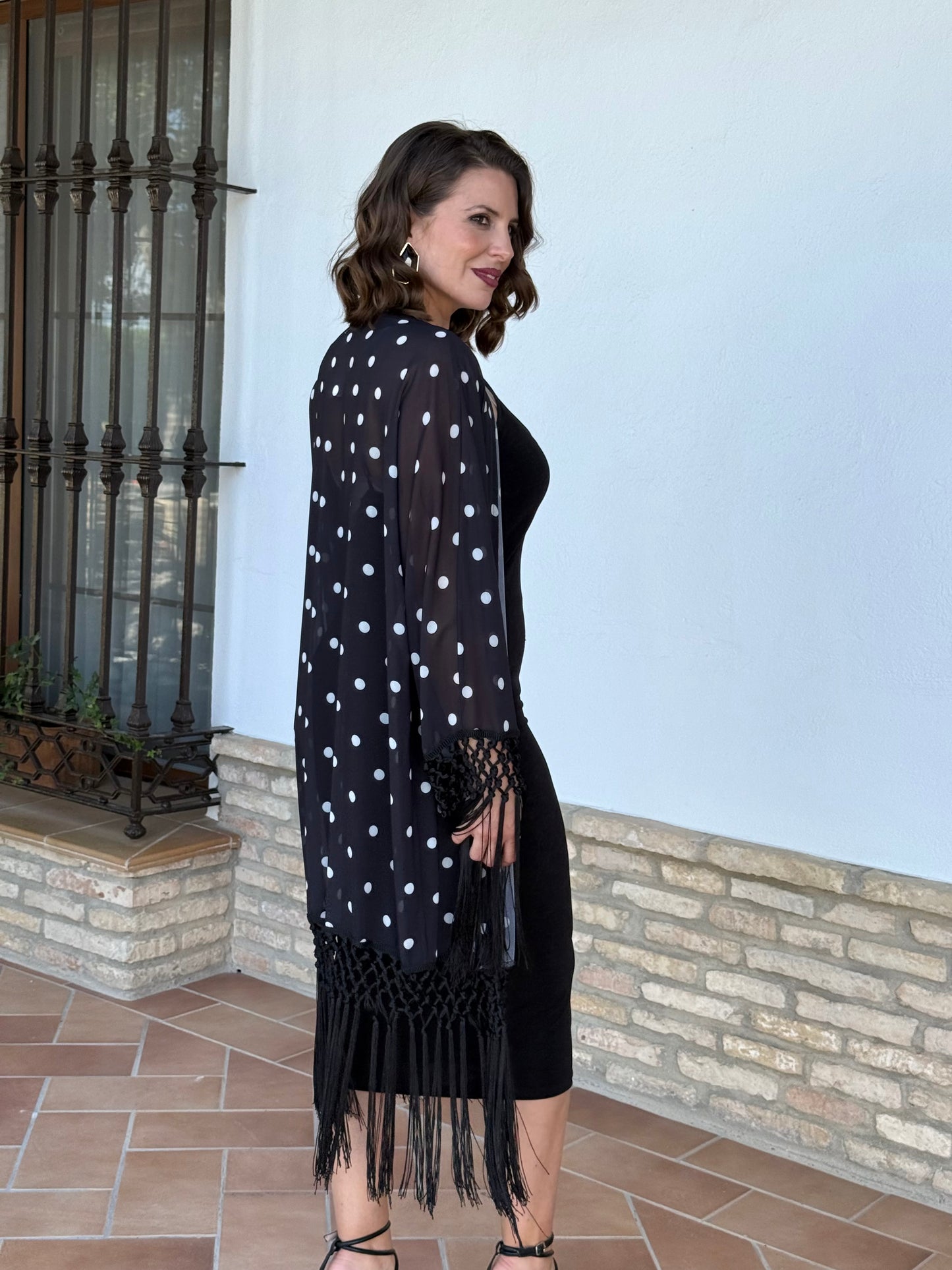 Kimono Lunares Negro