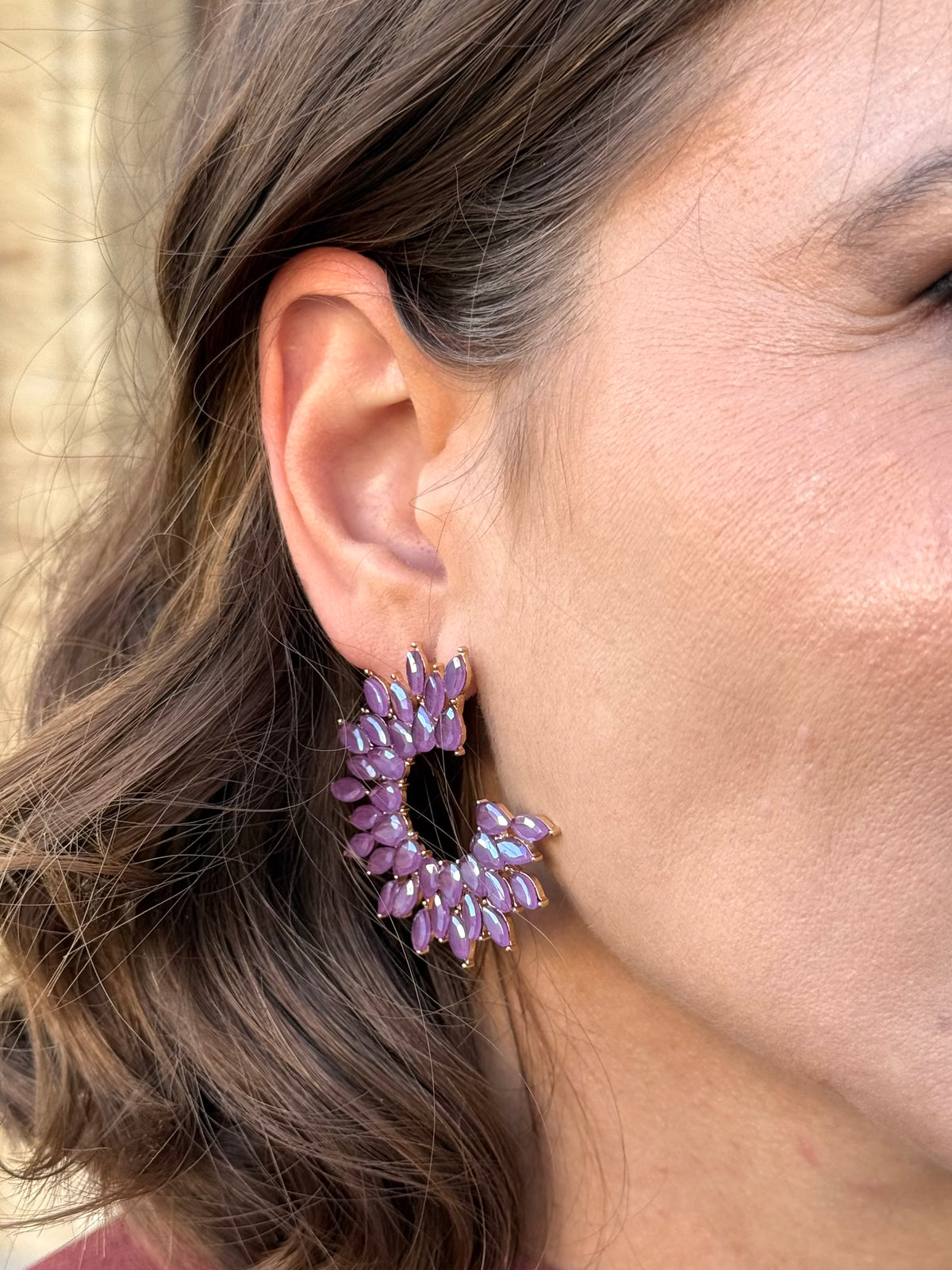 Pendientes Rosaura Morado