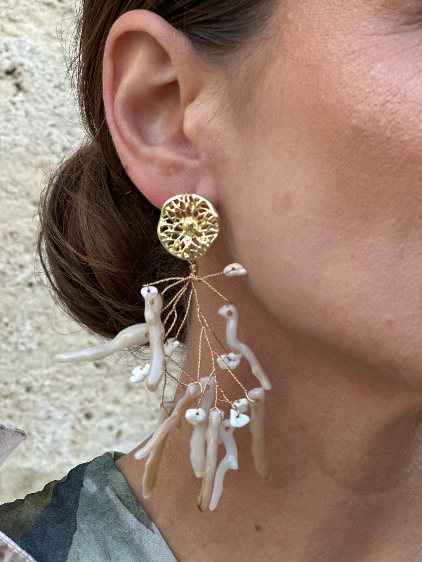 Pendientes Coral Beige
