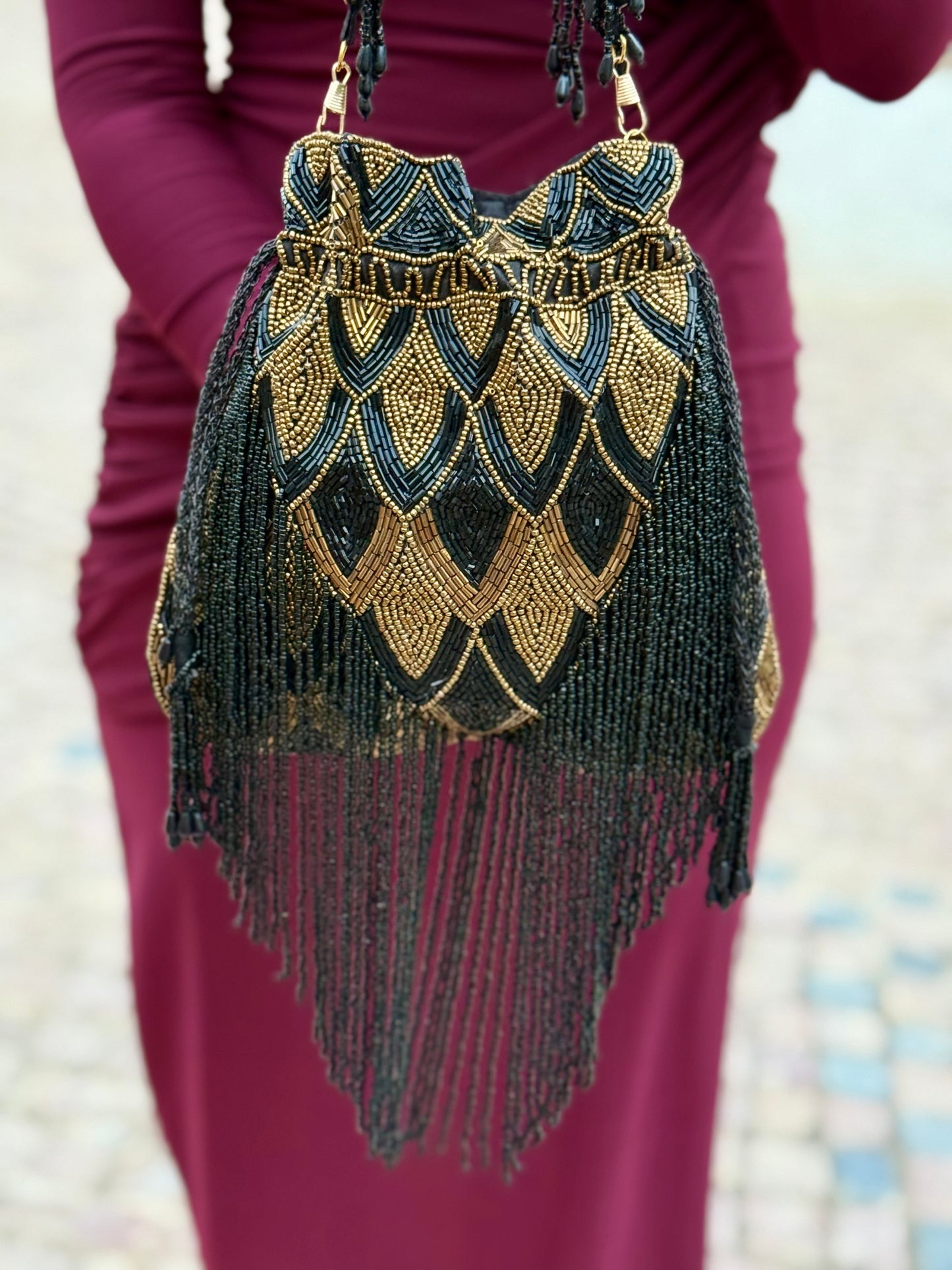 Limosnera Glam Negra/Dorada