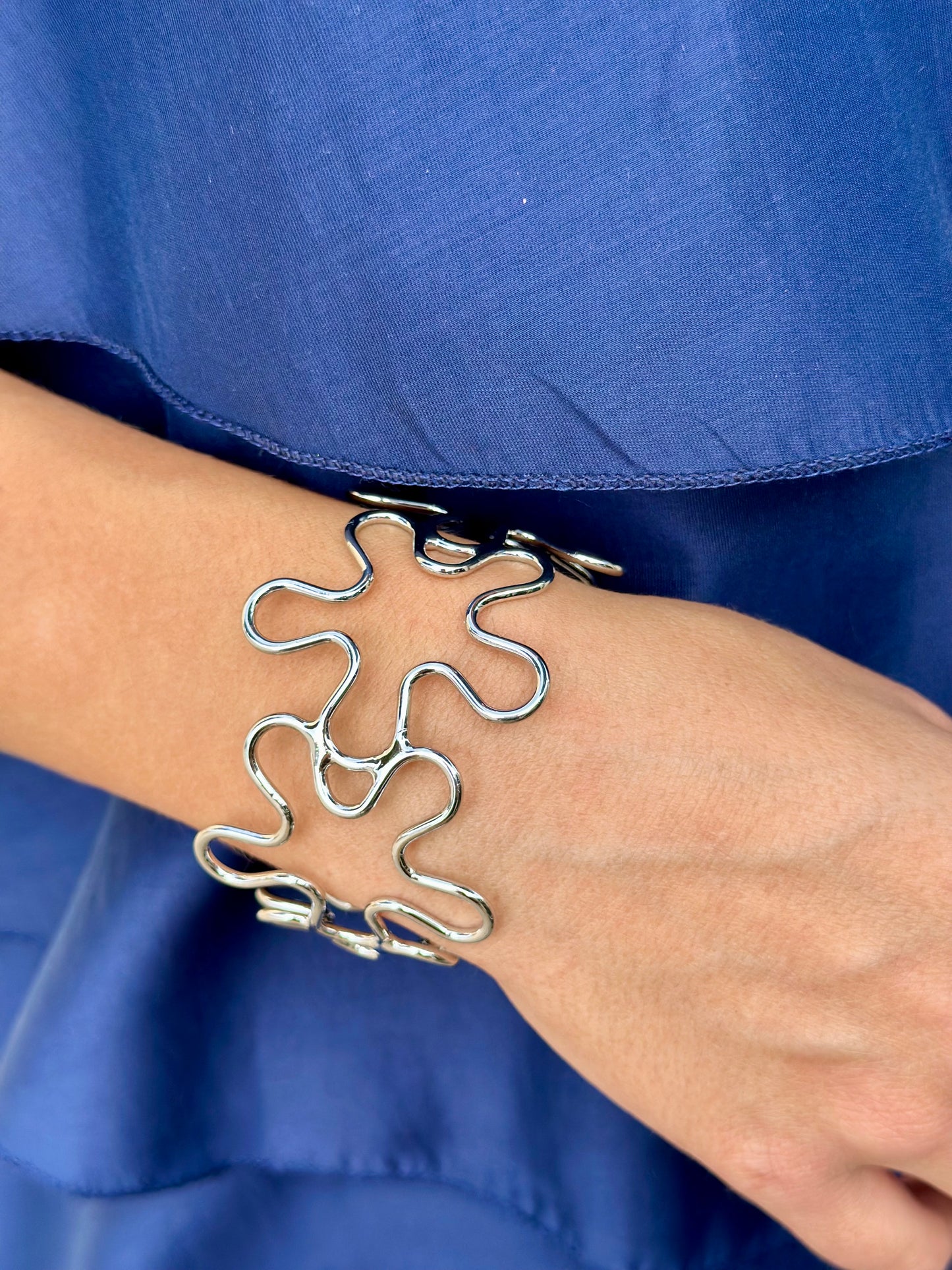 Pulsera Flor Plata