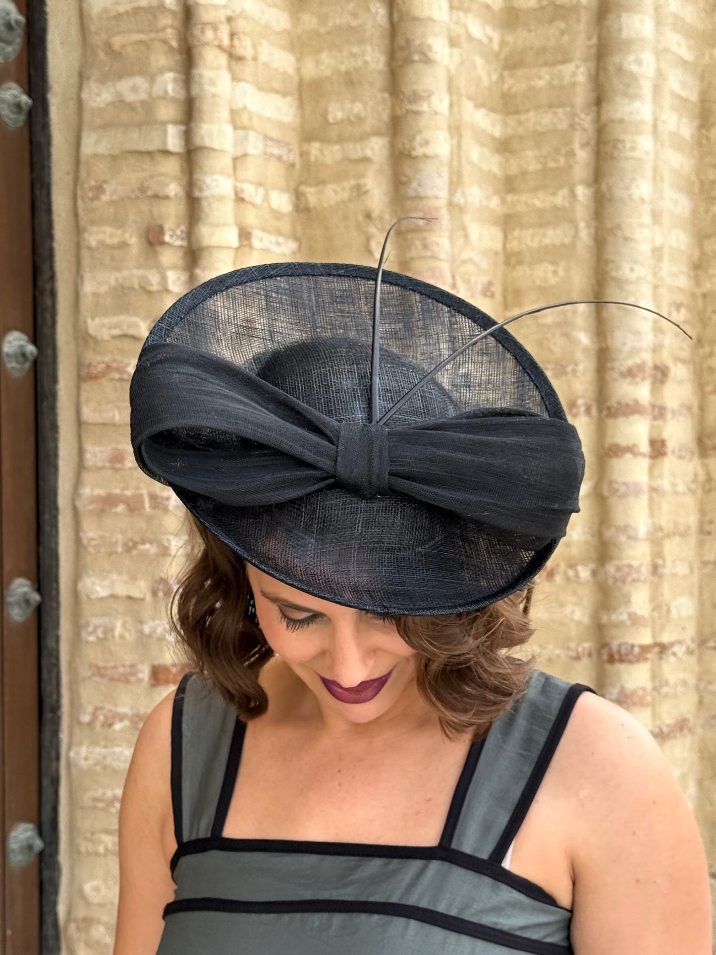 Tocado Sinamay Eclipse Negro
